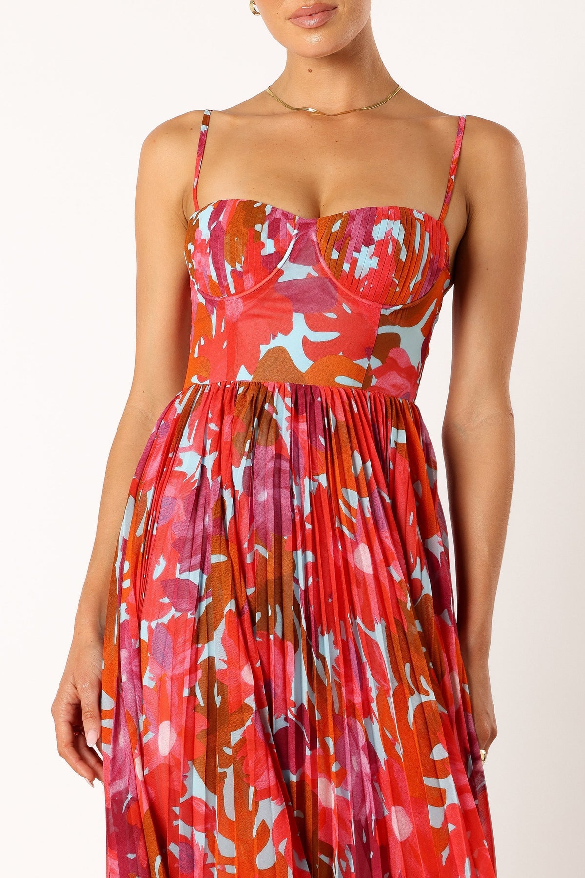 Achanti Pleated Maxi Dress in Pink Azalea – view 5 of 7