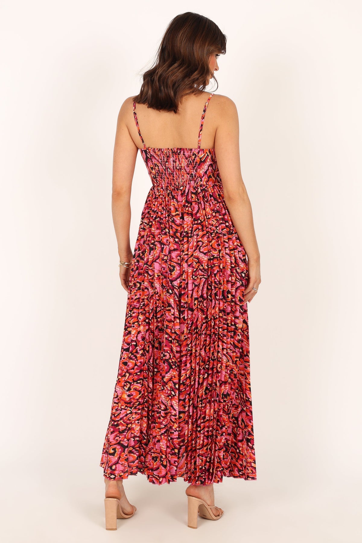 Achanti Pleated Maxi Dress in Pink Multi – view 10 of 14
