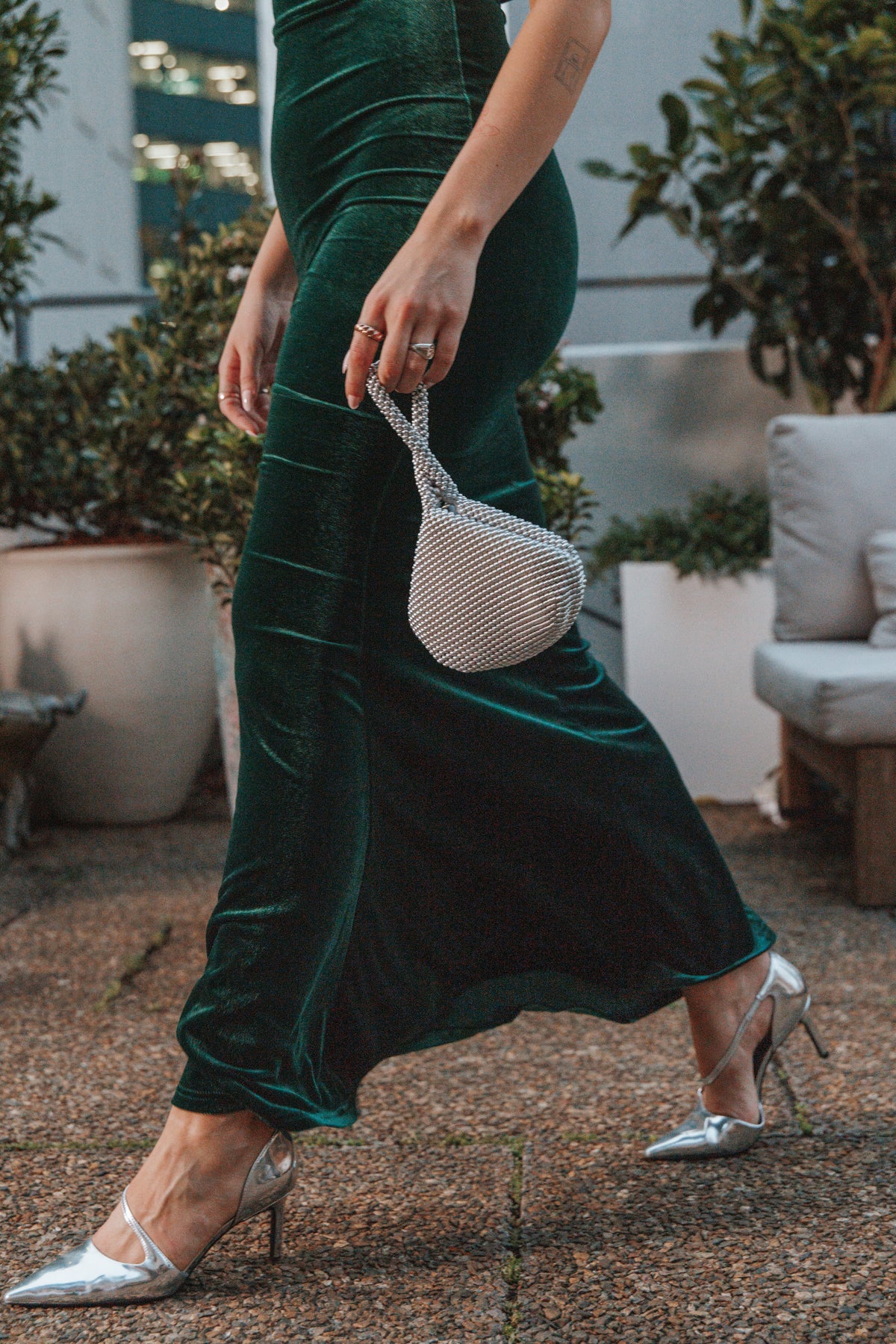 Adair Off Shoulder Maxi Dress in Emerald Green – view 11 of 11