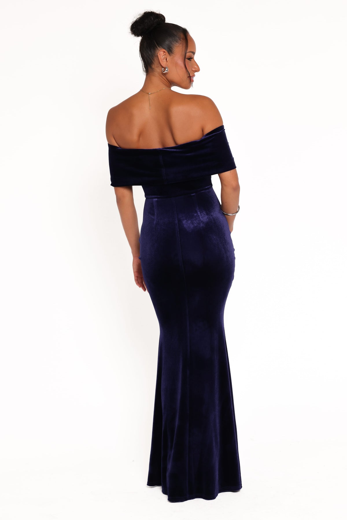 Adair Off Shoulder Maxi Dress in Navy – view 4 of 8
