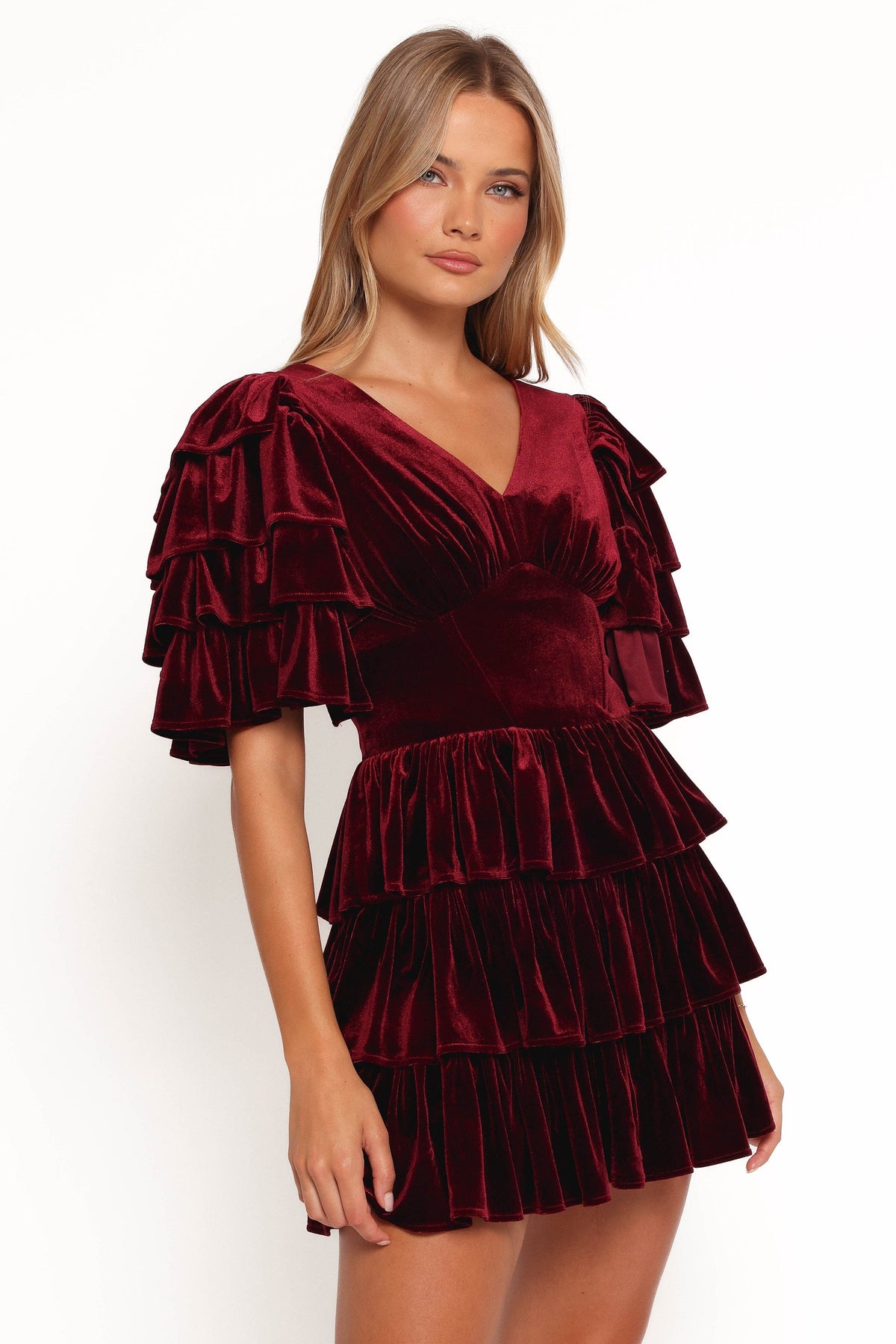 Agnes Mini Dress in Wine – view 1 of 8