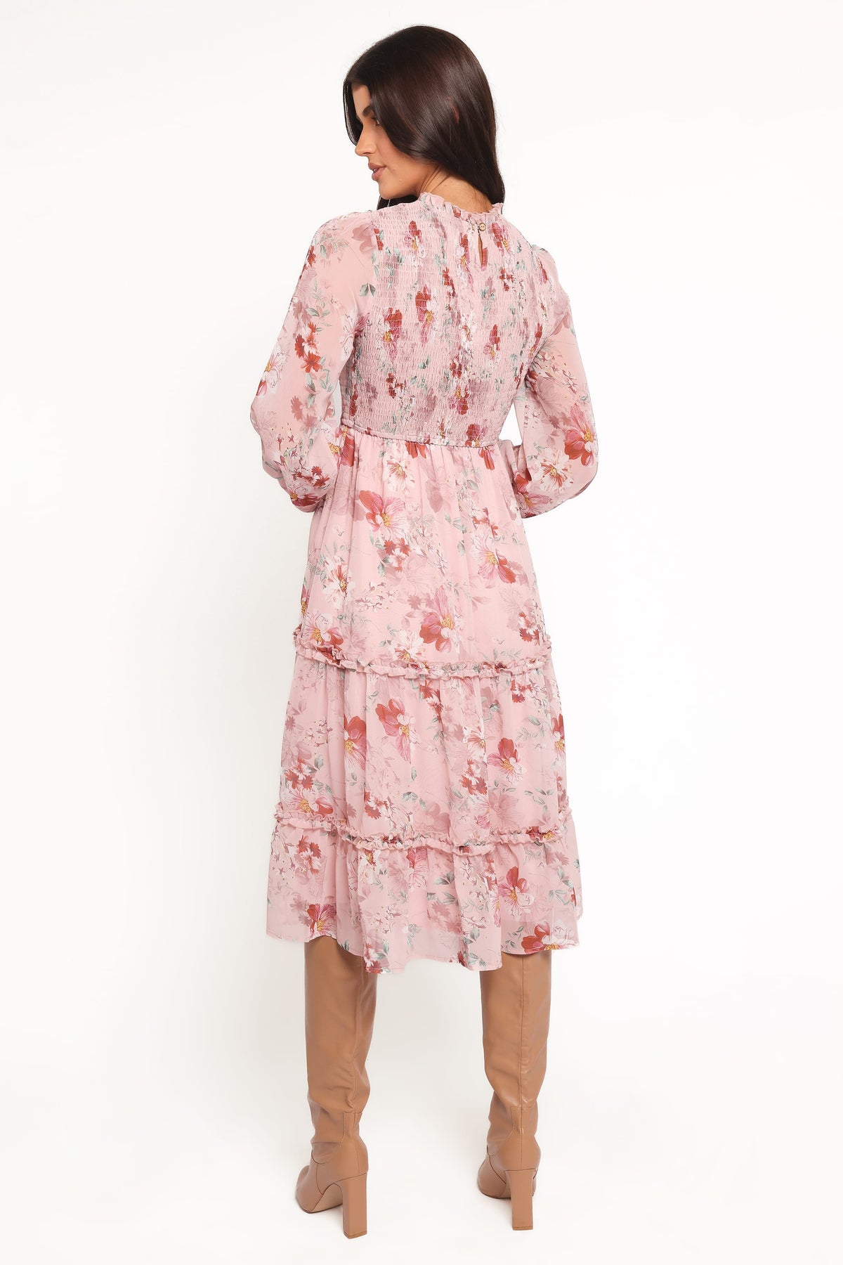 Alamea Long Sleeve Midi Dress in Pink Floral – view 4 of 6