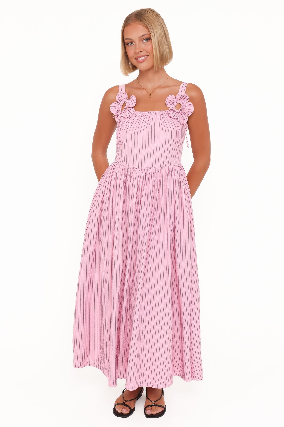 Alden Maxi Dress in Pink/White Stripe – view 2 of 8