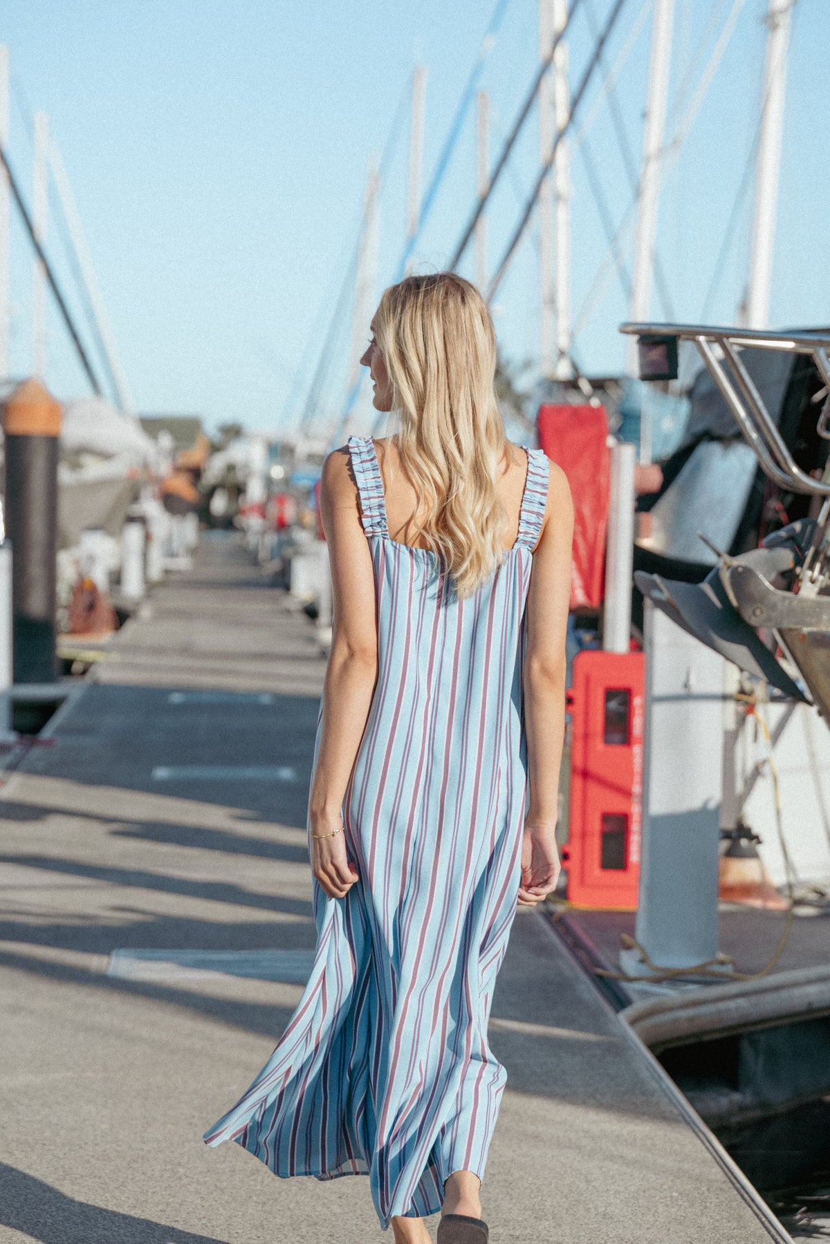 Alessandra Maxi Dress in Blue Stripe – view 1 of 8