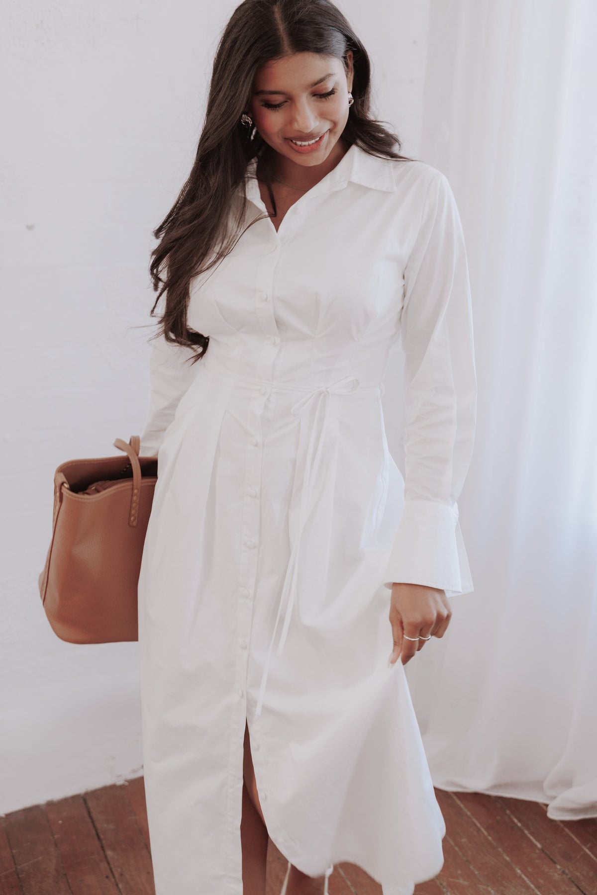 Alexander Shirt Dress in Ivory – view 1 of 6