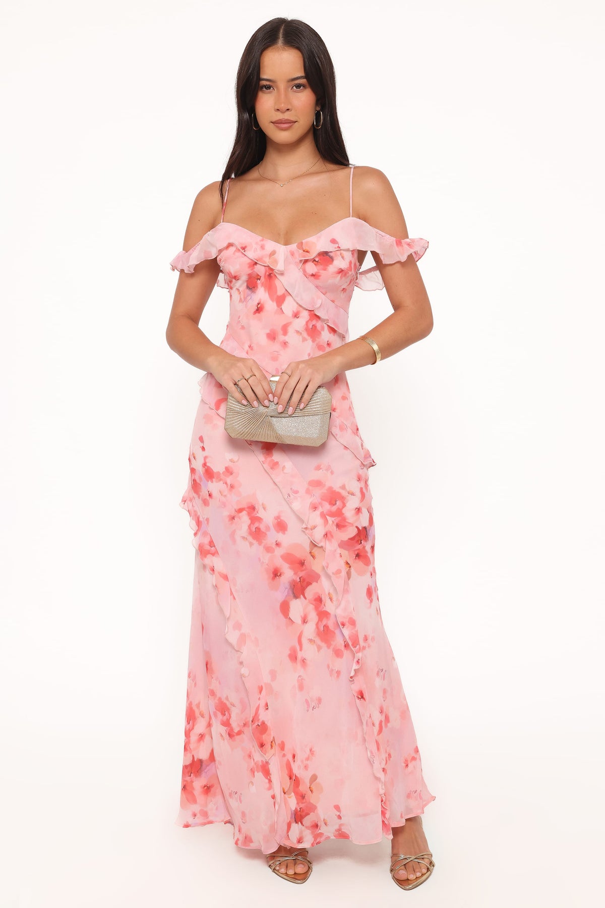 Alexia Off Shoulder Maxi Dress in Pink Floral – view 6 of 8