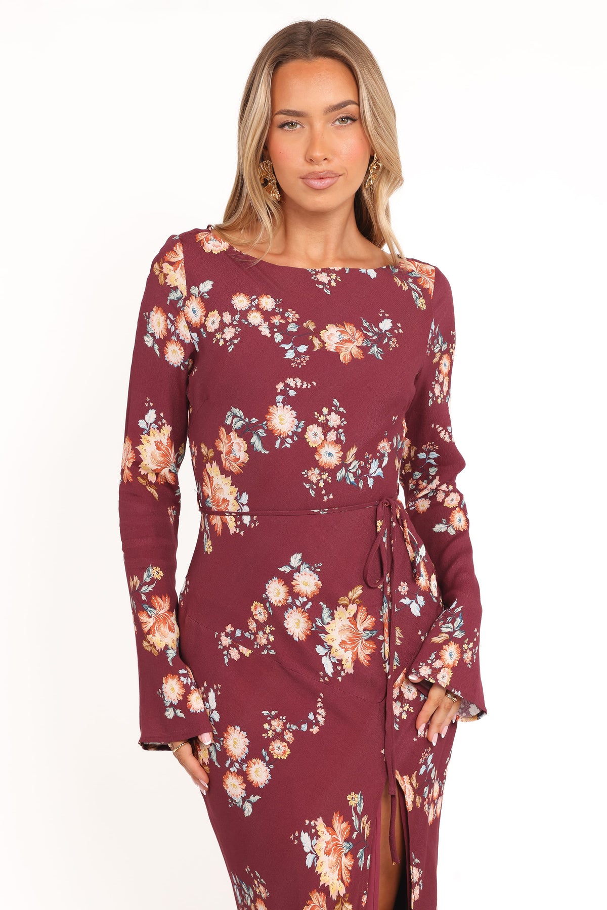Alima Maxi Dress in Berry Floral – view 3 of 7