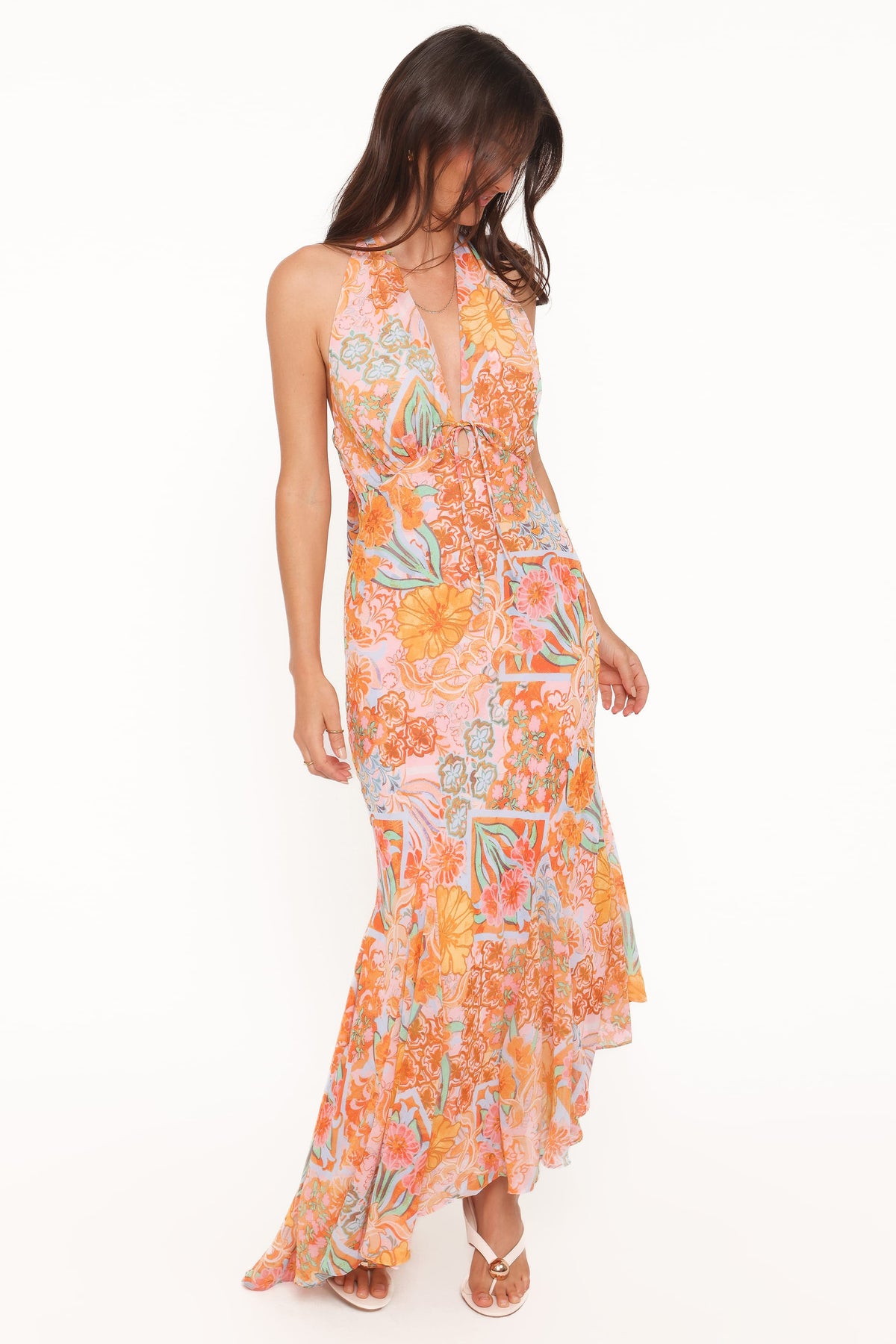 Alkira Maxi Dress in Orange Summer Garden – view 5 of 7