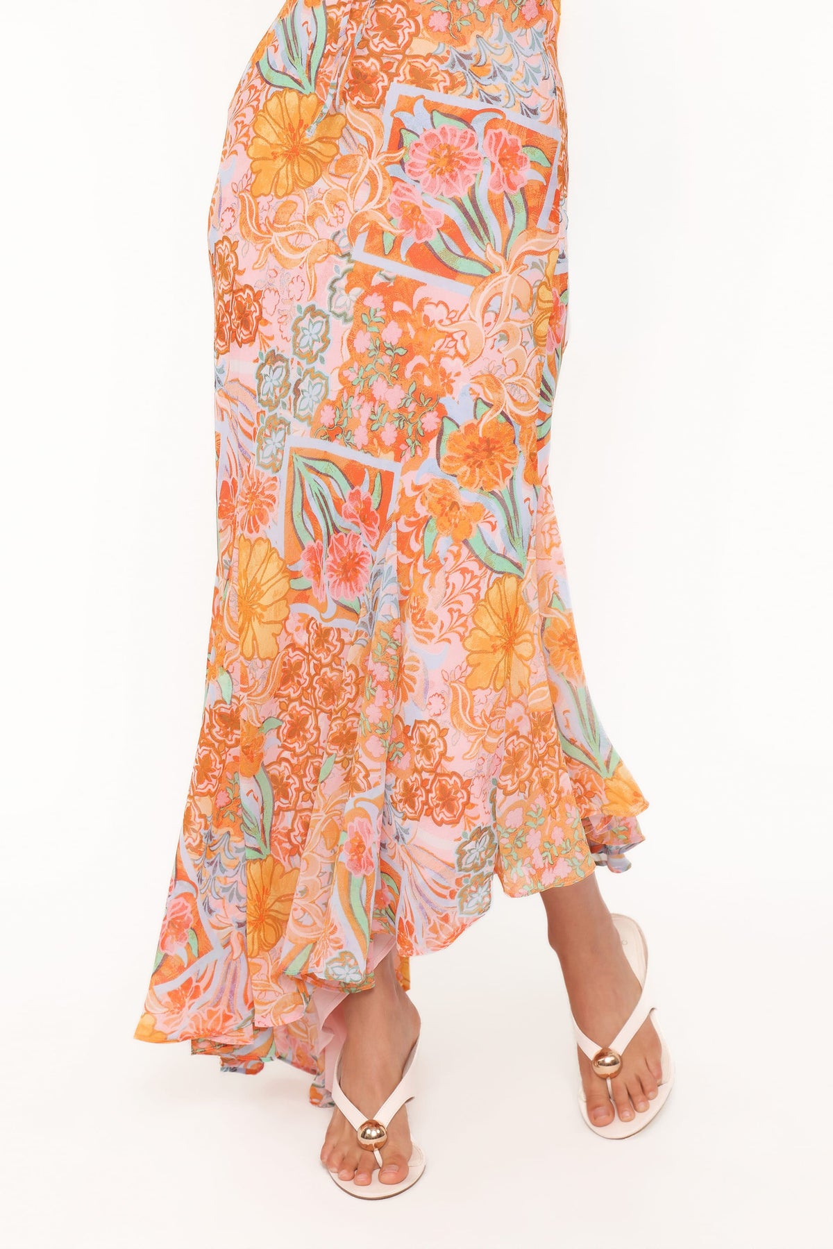 Alkira Maxi Dress in Orange Summer Garden – view 6 of 7