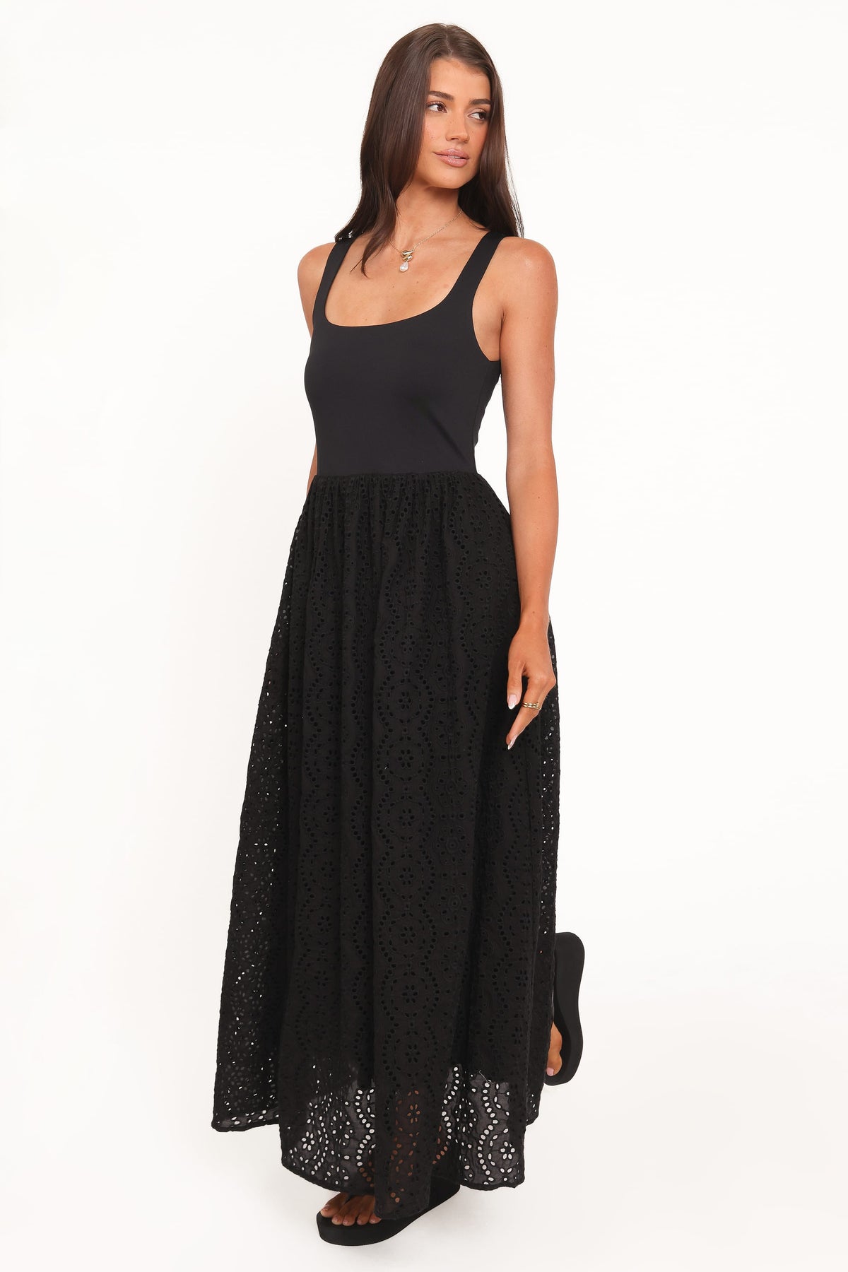 Alva Midi Dress in Black Broderie – view 4 of 8