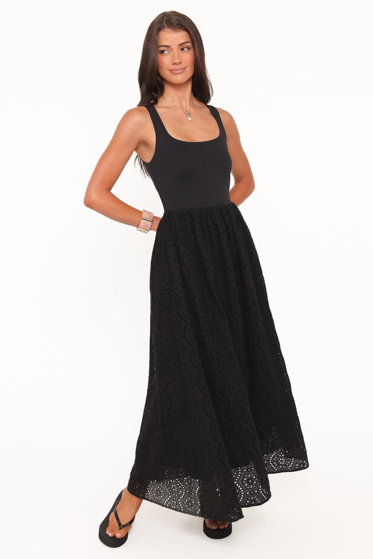Alva Midi Dress in Black Broderie – view 6 of 8