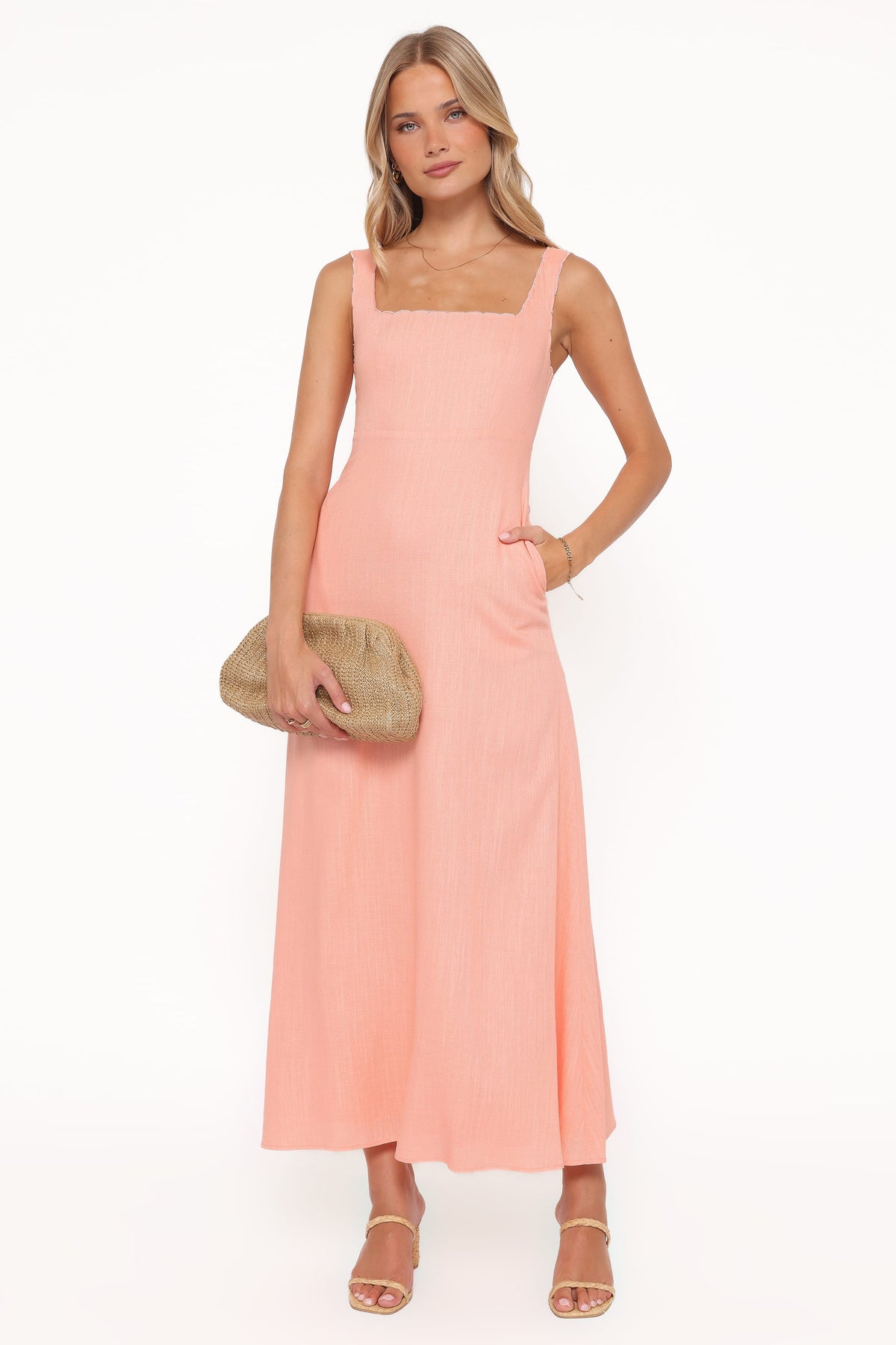 Amalie Maxi Dress in Pastel Peach – view 5 of 6