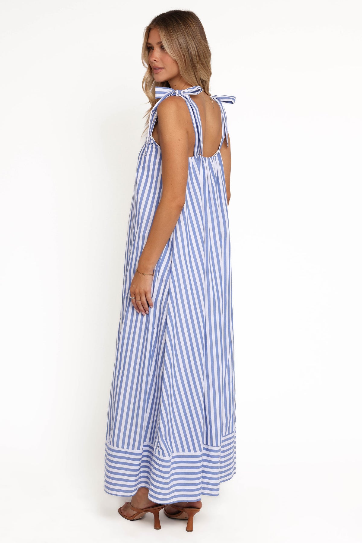 Amber Maxi Dress in Navy White Stripe – view 5 of 8