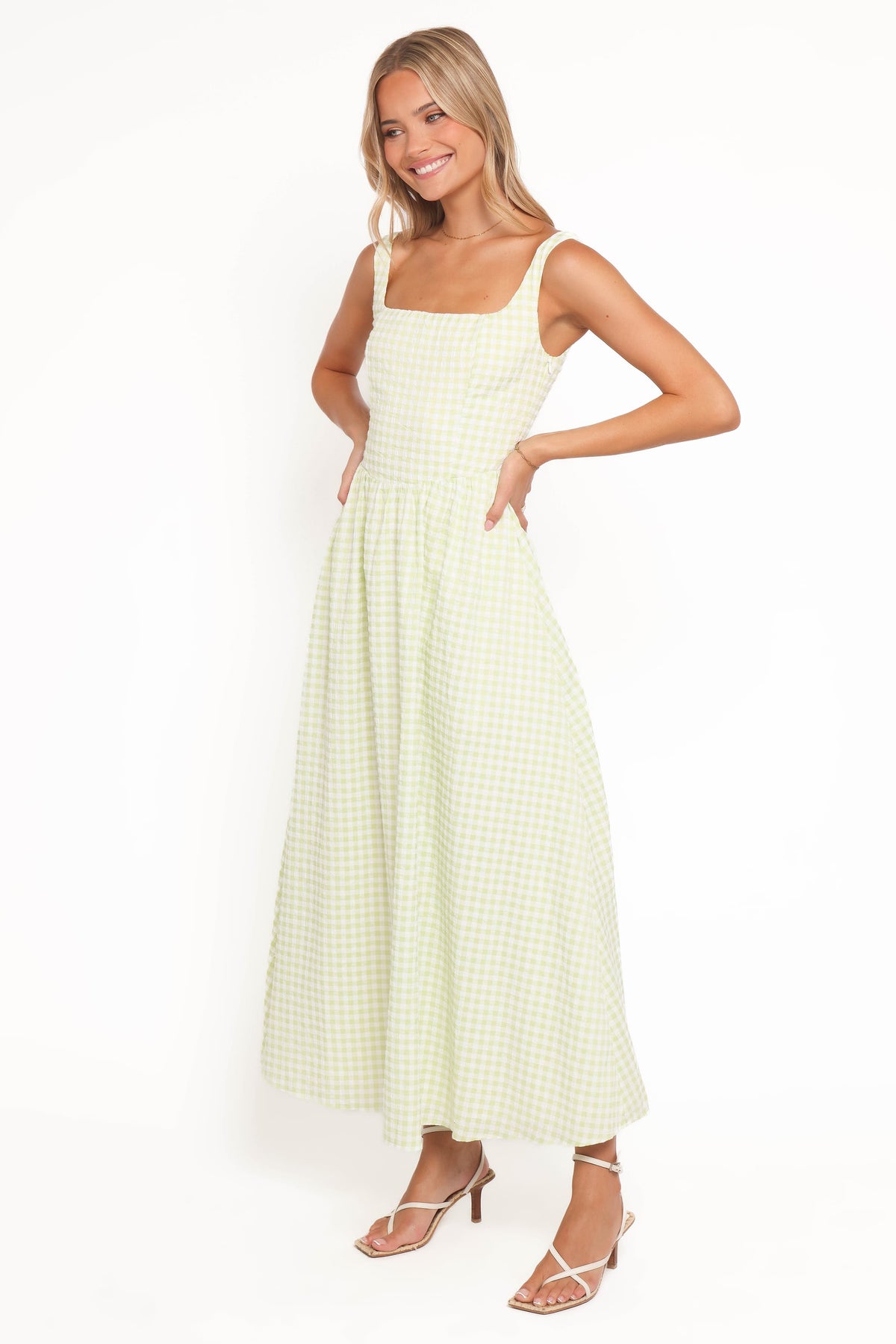 Amberlyn Maxi Dress in Green Gingham – view 3 of 6