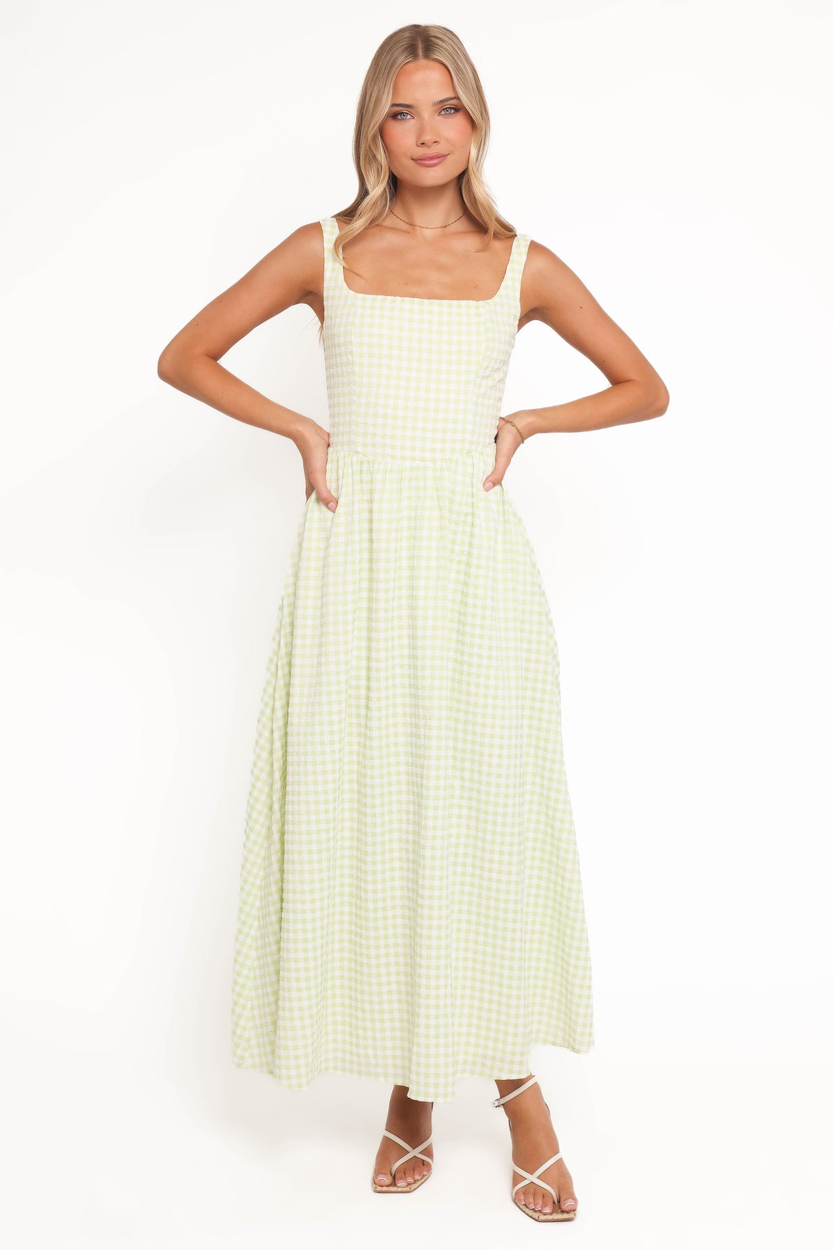 Amberlyn Maxi Dress in Green Gingham – view 1 of 6
