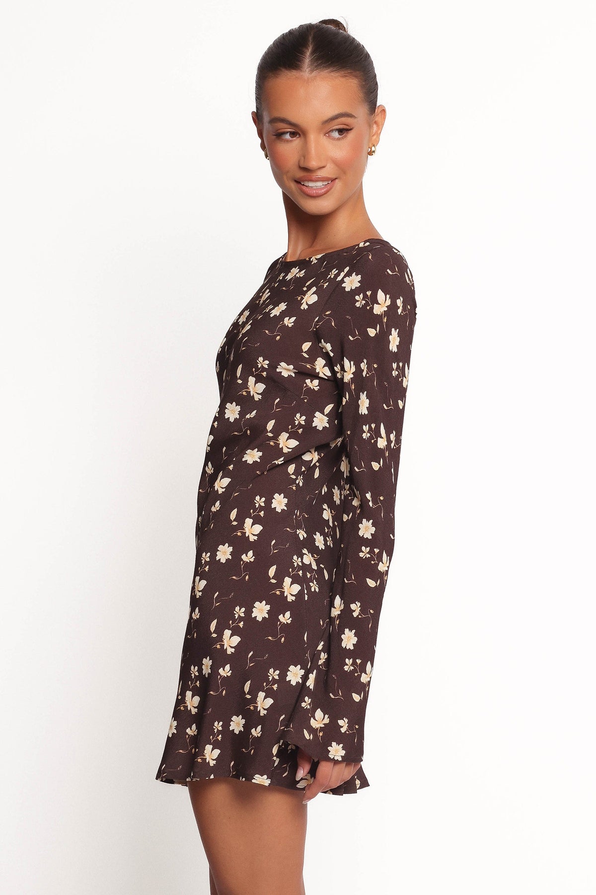 Amity Mini Dress in Brown Floral – view 5 of 8