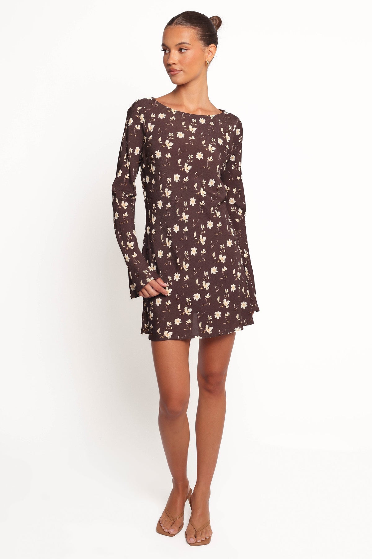 Amity Mini Dress in Brown Floral – view 7 of 8