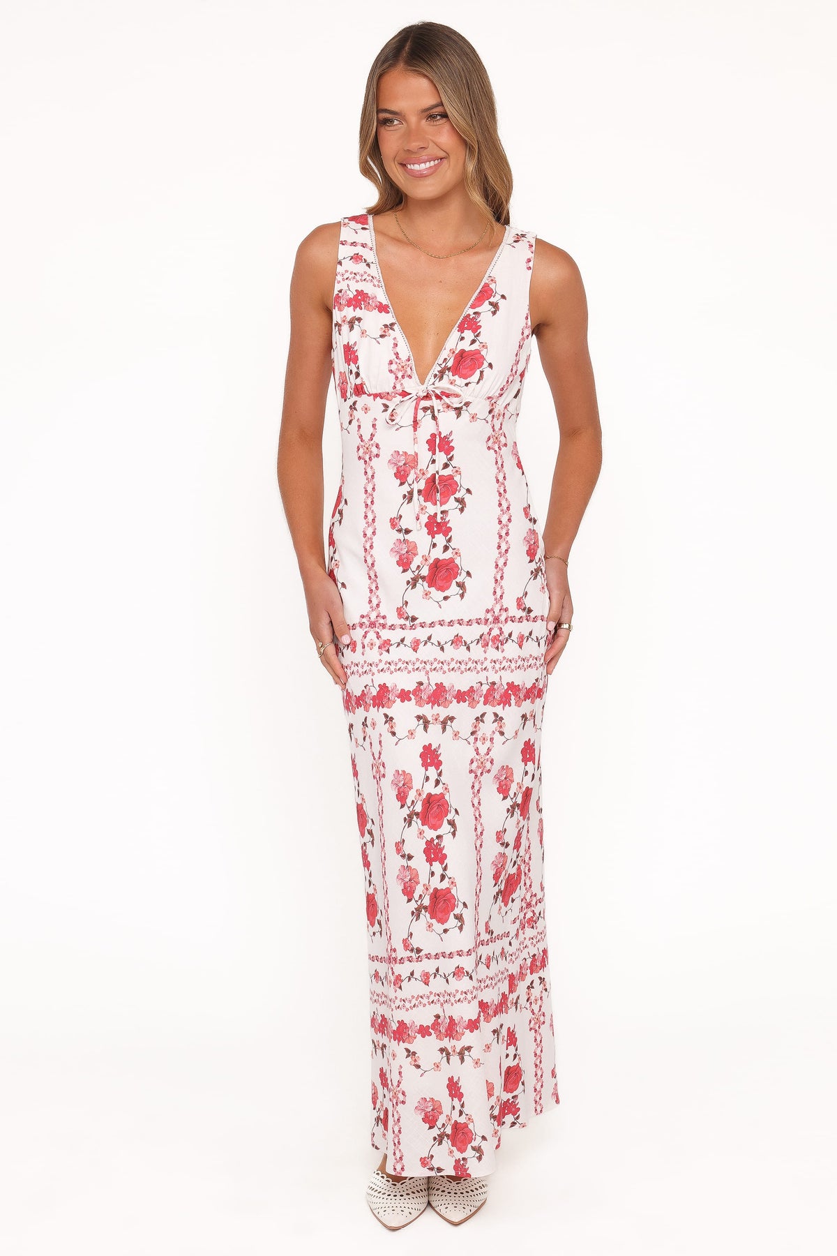 Amore Bias Cut Maxi Dress in Red Rose – view 2 of 8