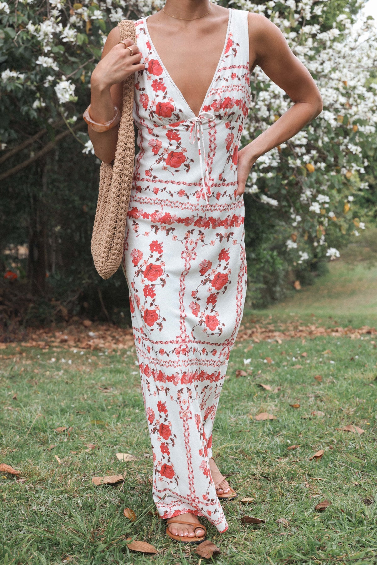 Amore Bias Cut Maxi Dress in Red Rose – view 8 of 8