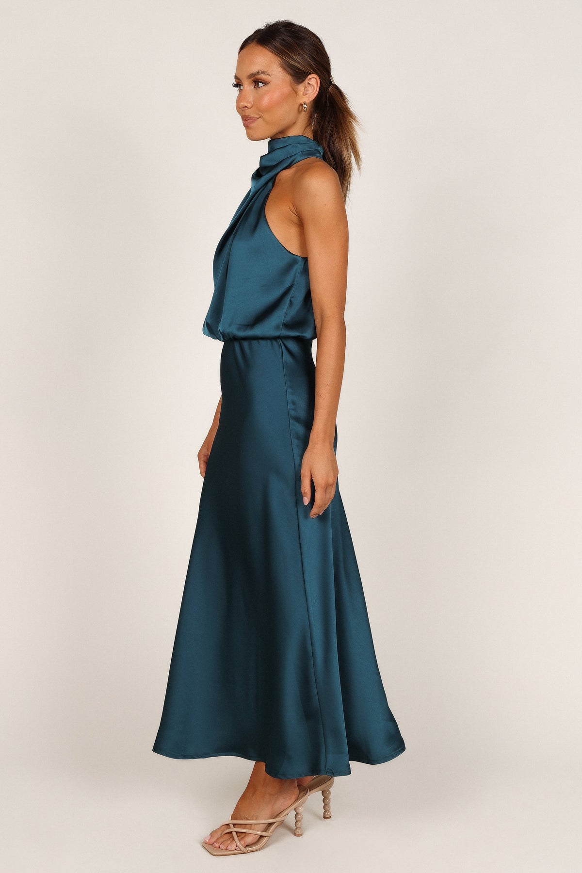 Anabelle Halter Neck Midi Dress in Teal – view 6 of 8