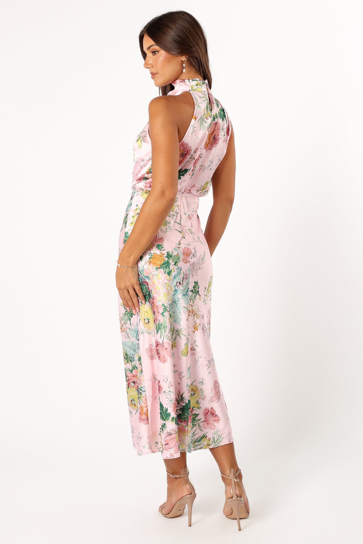Anabelle Halter Neck Midi Dress in Pink Floral – view 8 of 10