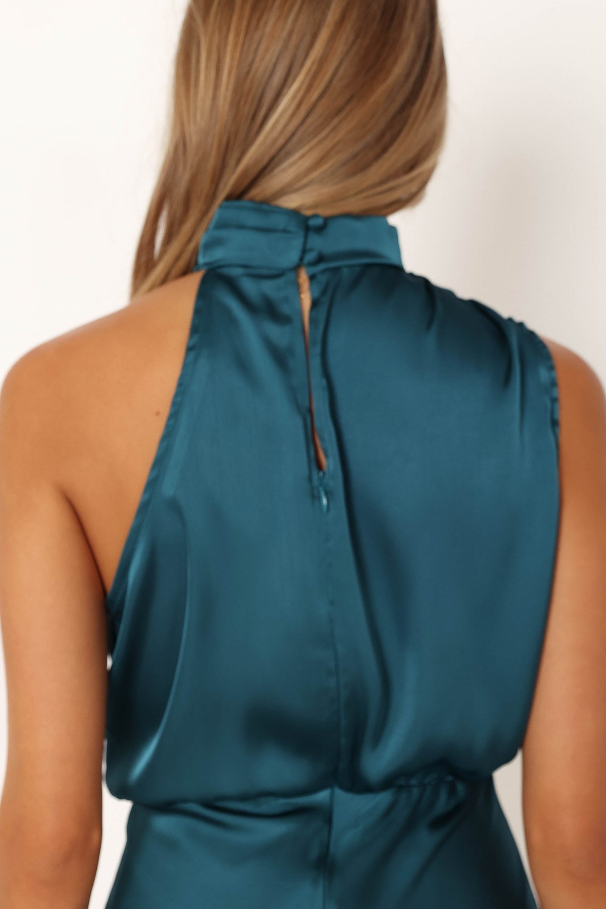 Anabelle Halter Neck Mini Dress in Teal – view 7 of 8