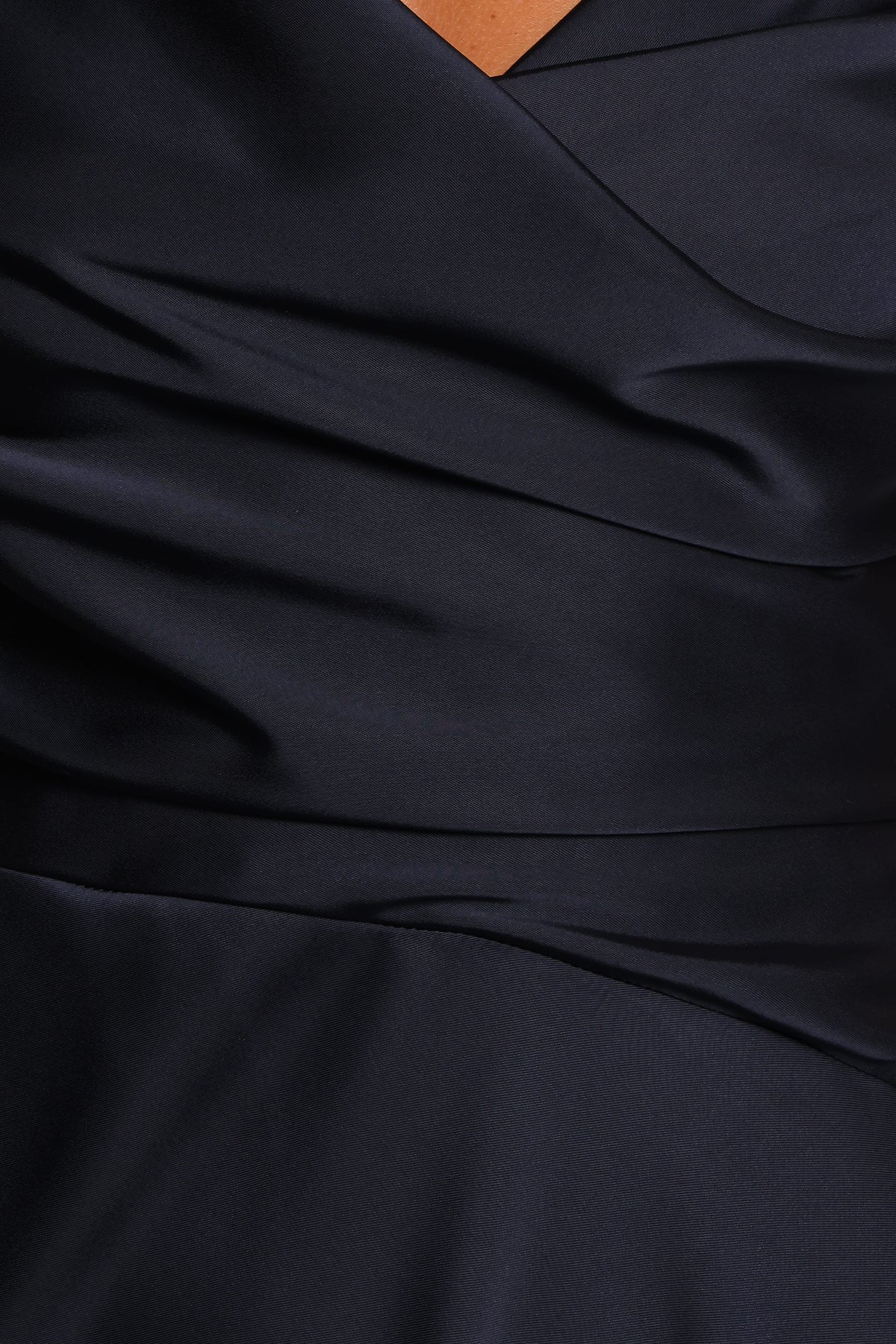 Anela Asymmetric Midi Dress in Navy – view 7 of 8