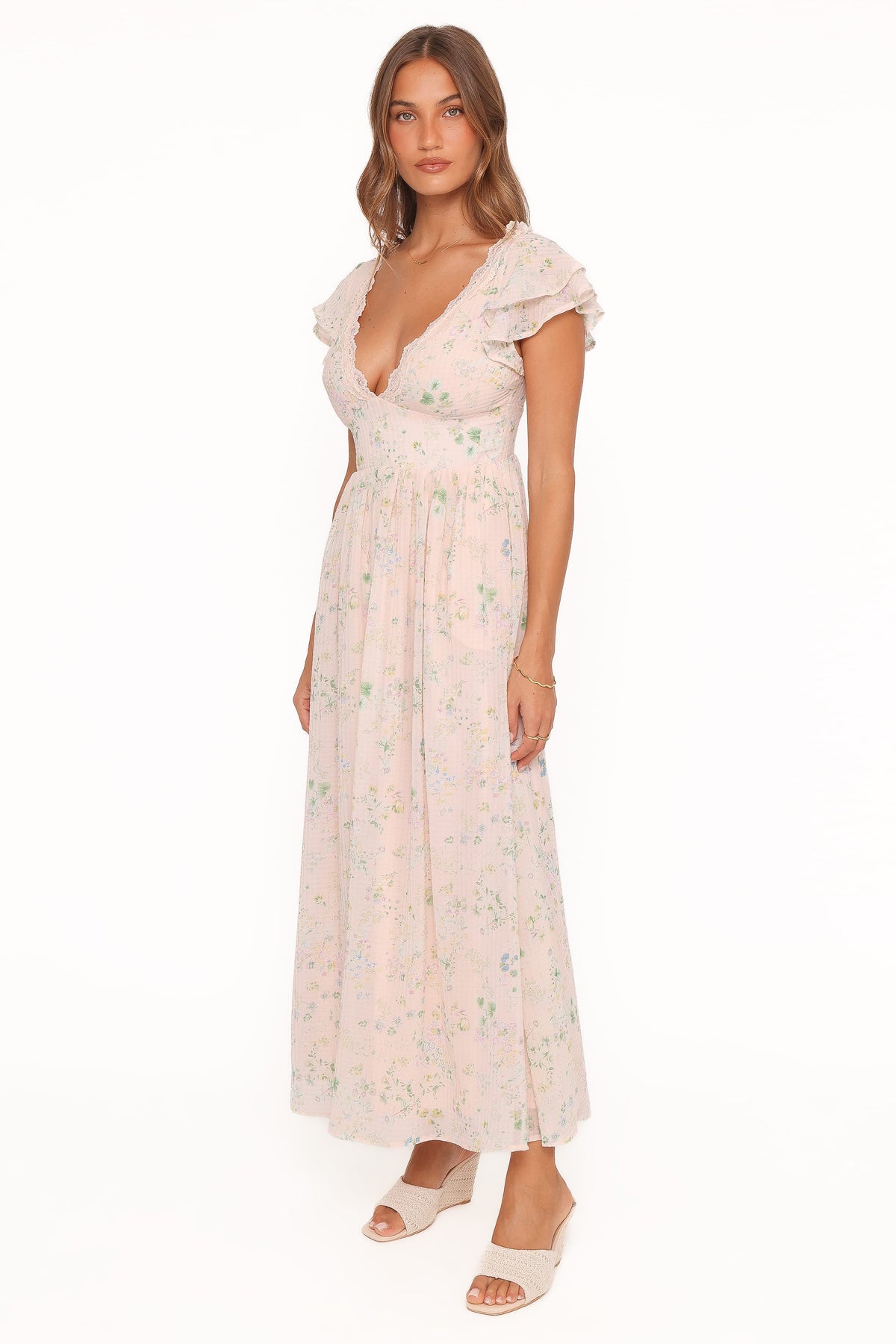Angelica Midi Dress in Pastel Pink Floral – view 6 of 7