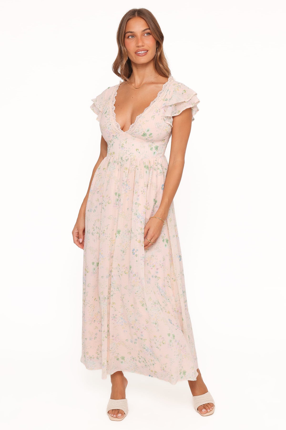Angelica Midi Dress in Pastel Pink Floral – view 2 of 7
