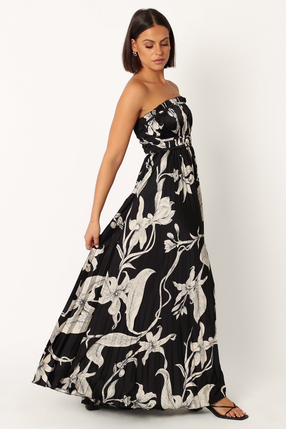 Angelique Strapless Maxi Dress in Black Floral – view 7 of 7