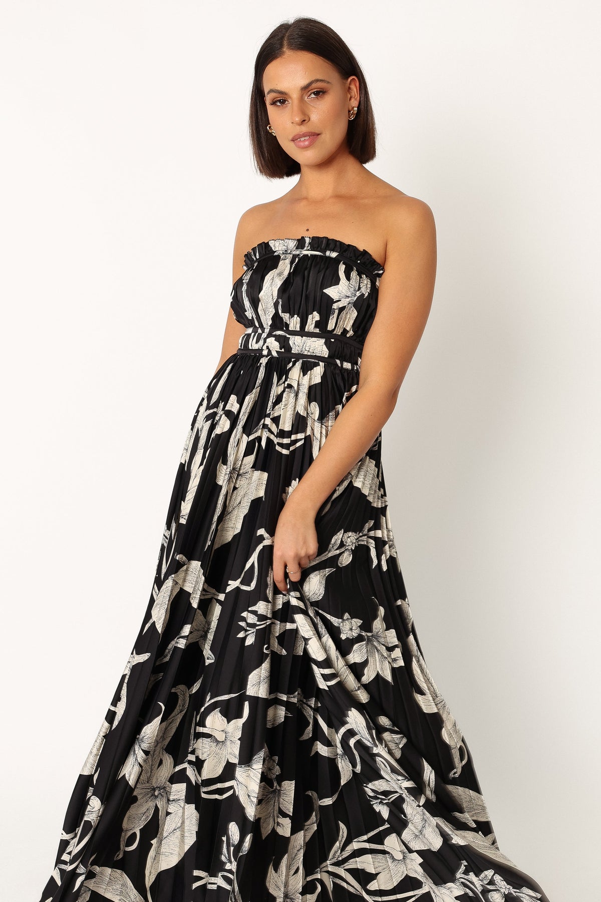 Angelique Strapless Maxi Dress in Black Floral – view 2 of 7