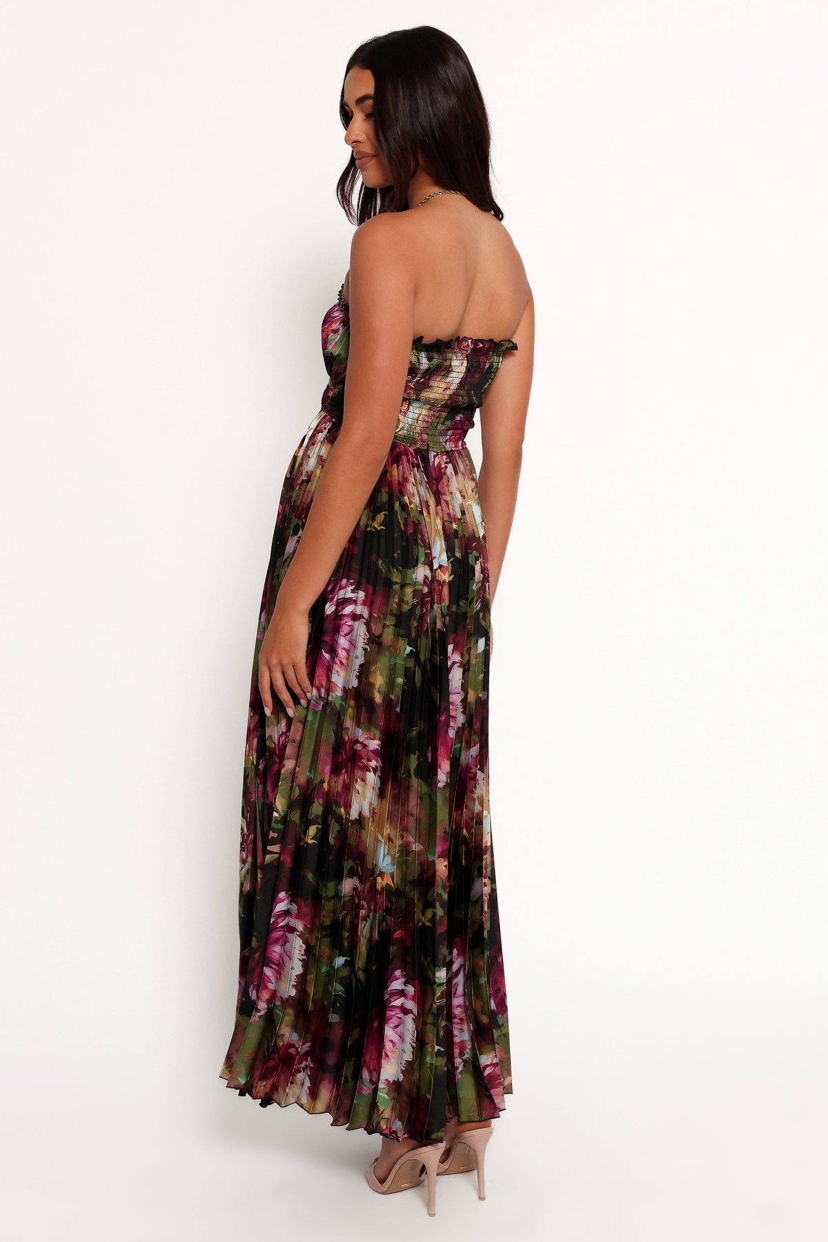 Angelique Strapless Maxi Dress in Grey Blurred Floral – view 5 of 7