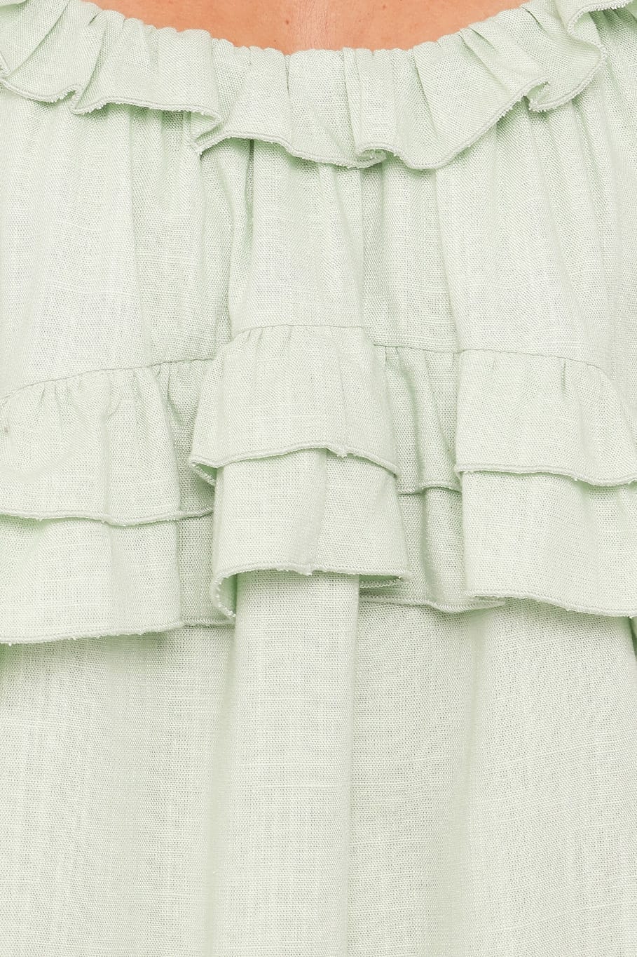 Angie Ruffle Mini Dress in Jade – view 7 of 8