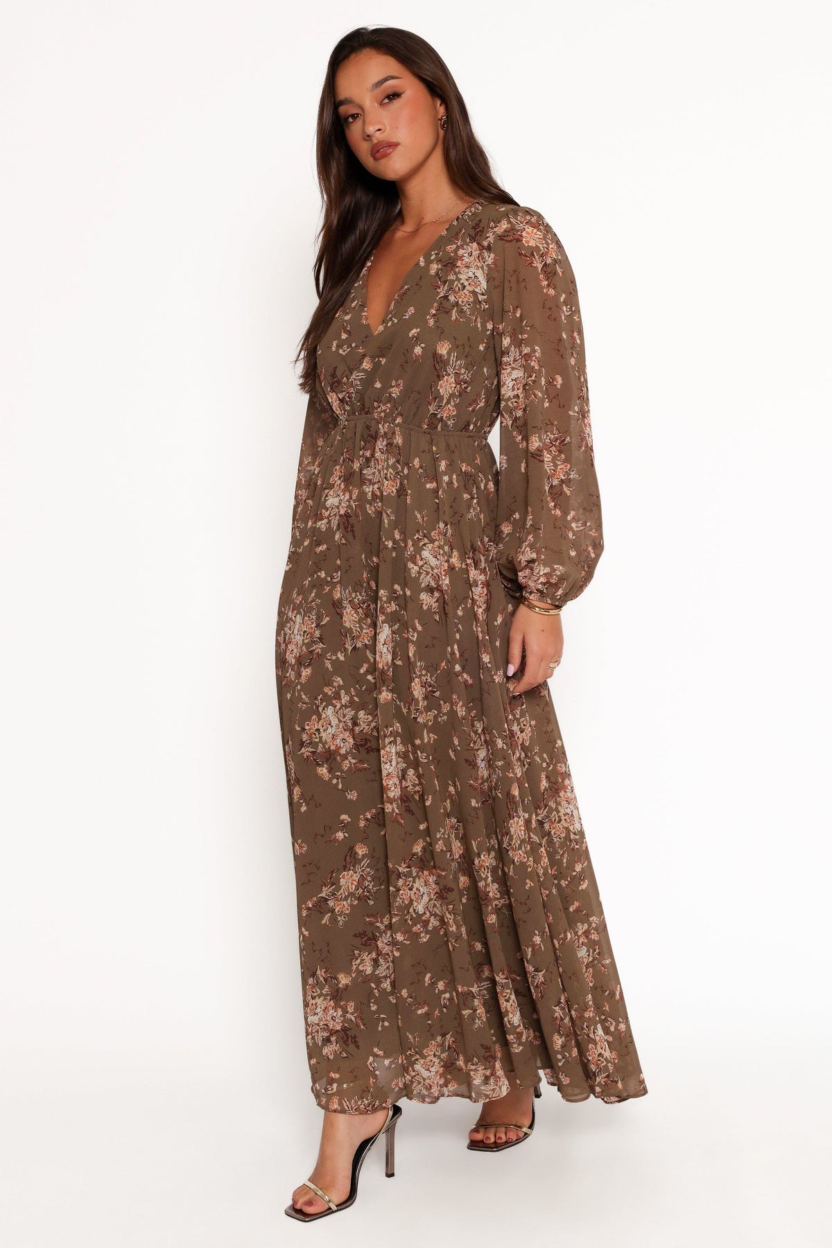 Anisa Maxi Dress in Olive Floral – view 5 of 9