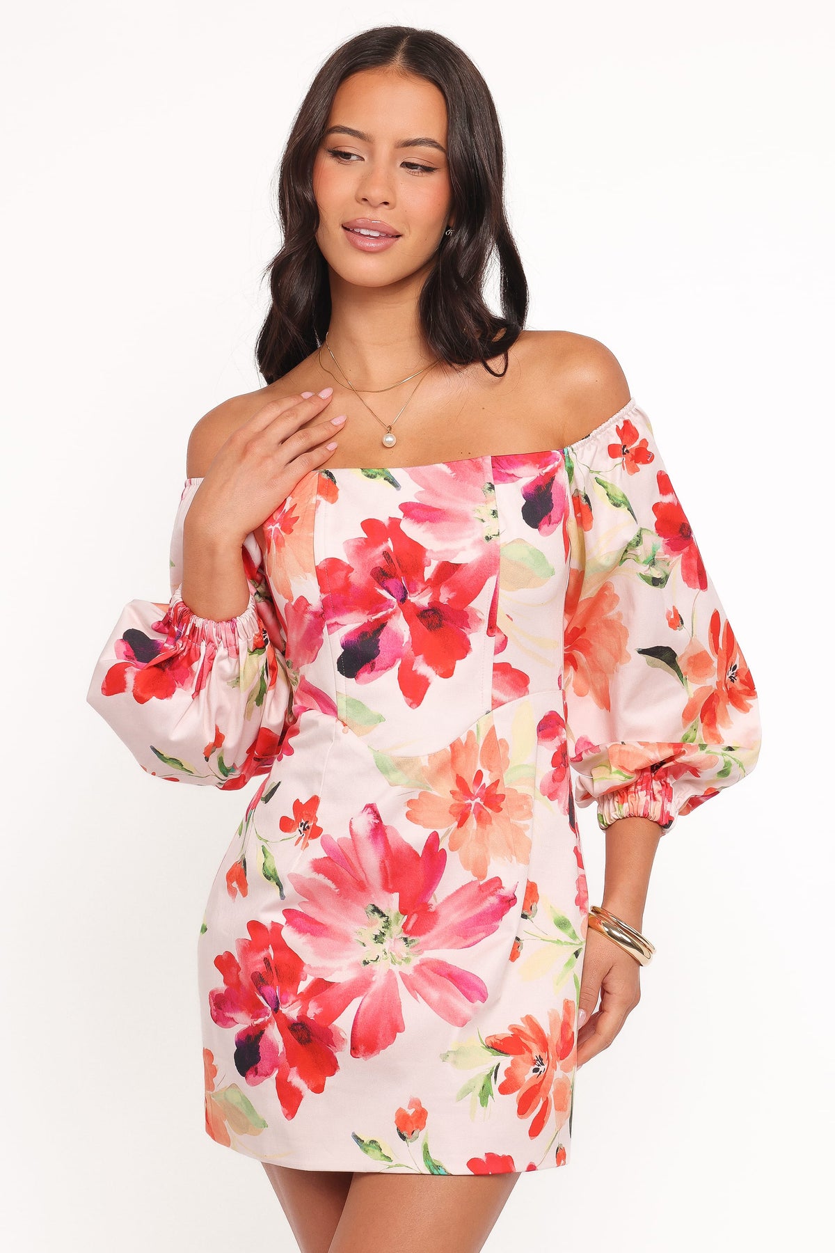 Annette Mini Dress in Orange Floral – view 2 of 9