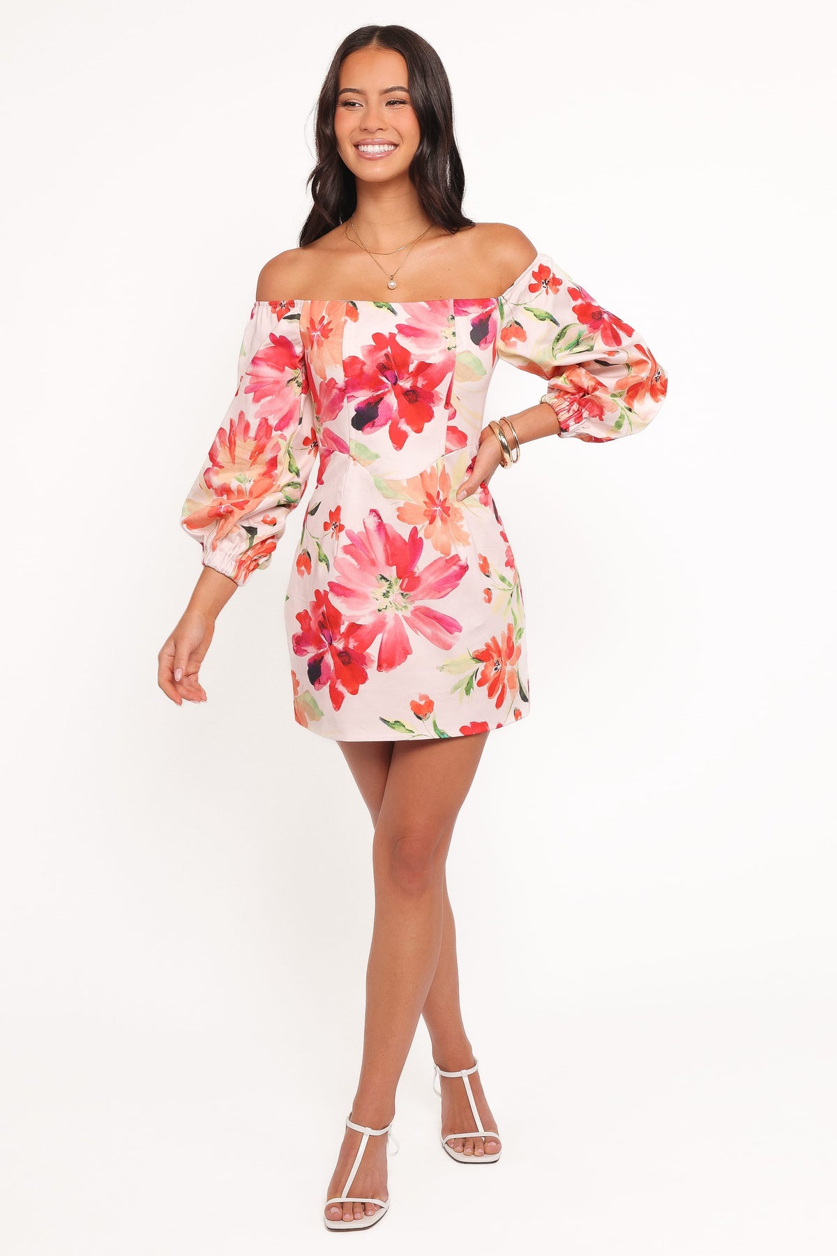 Annette Mini Dress in Orange Floral – view 3 of 9