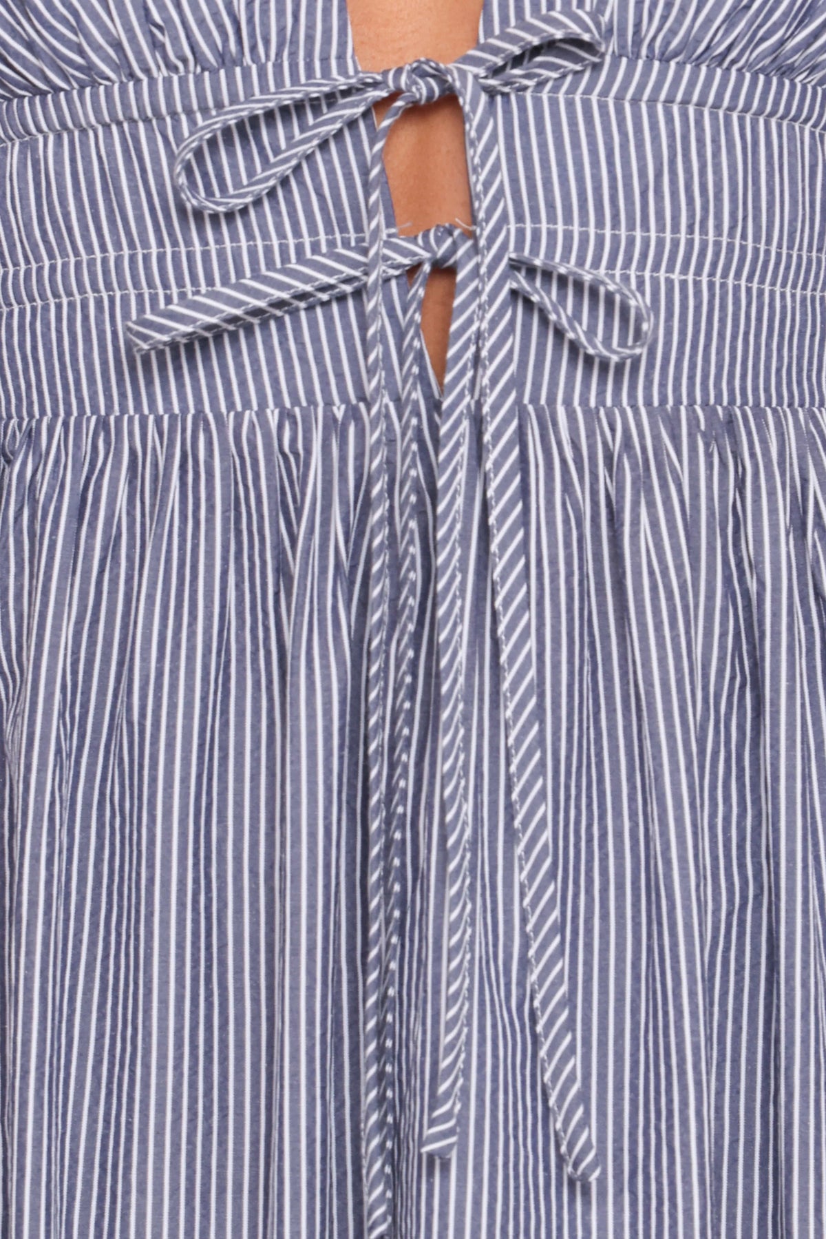 Annora Midi Dress in Navy Pinstripe – view 7 of 8