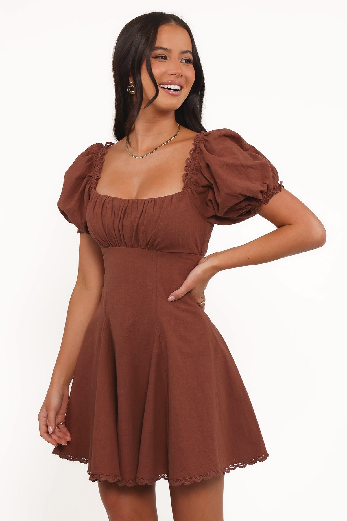 Anora Mini Dress in Cognac – view 4 of 6