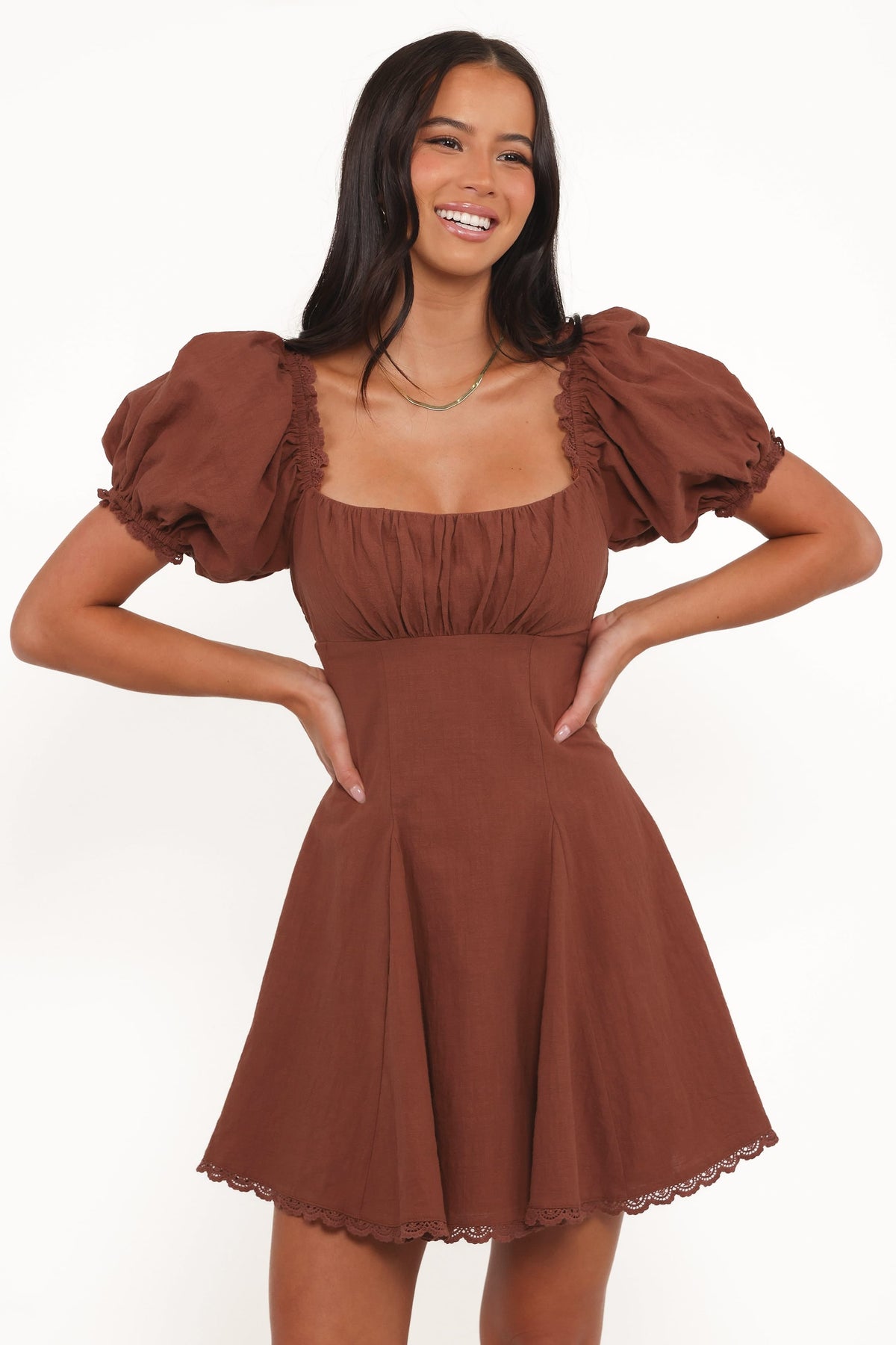 Anora Mini Dress in Cognac – view 1 of 6