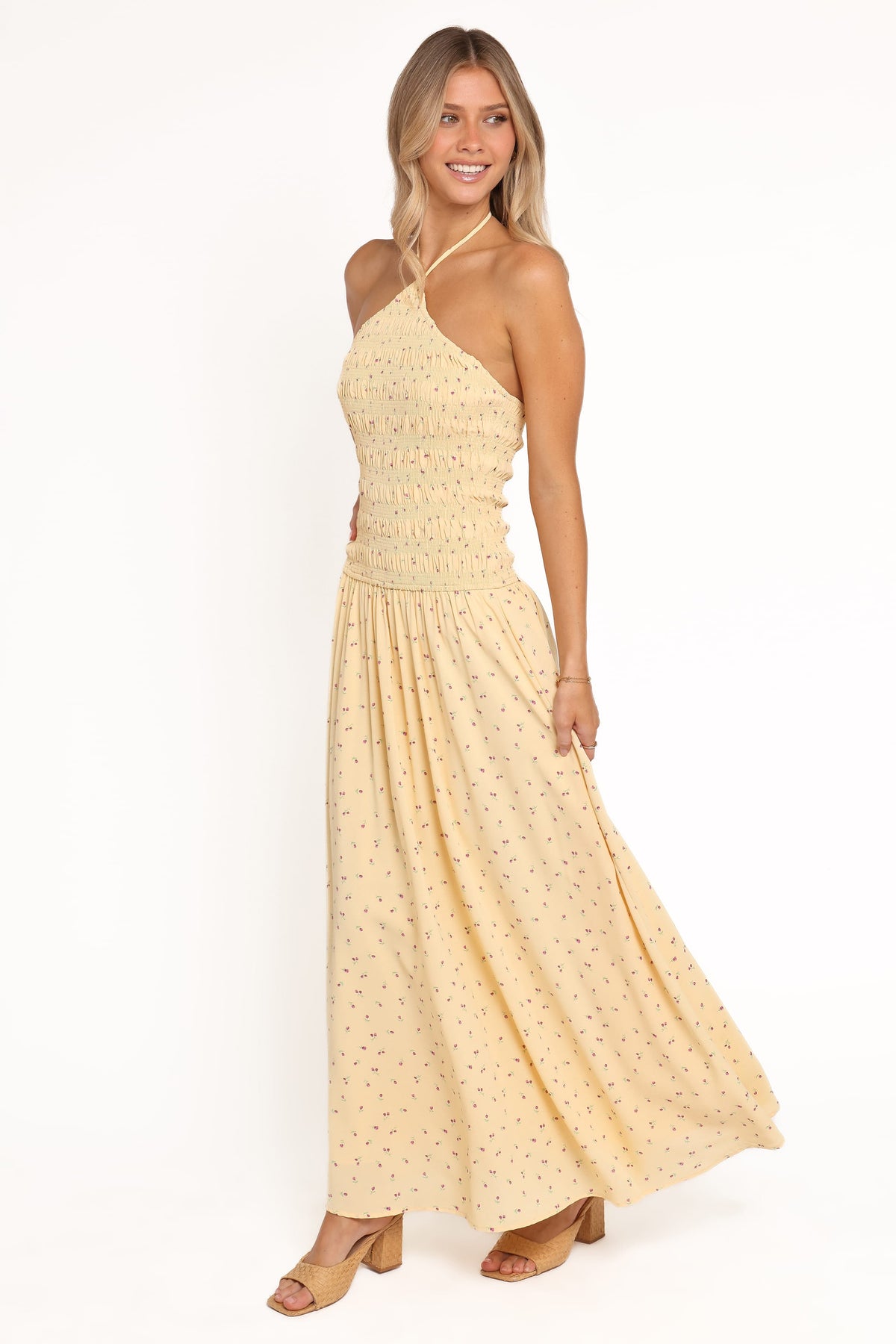 Aradia Halter Maxi Dress in Yellow Floral – view 4 of 7