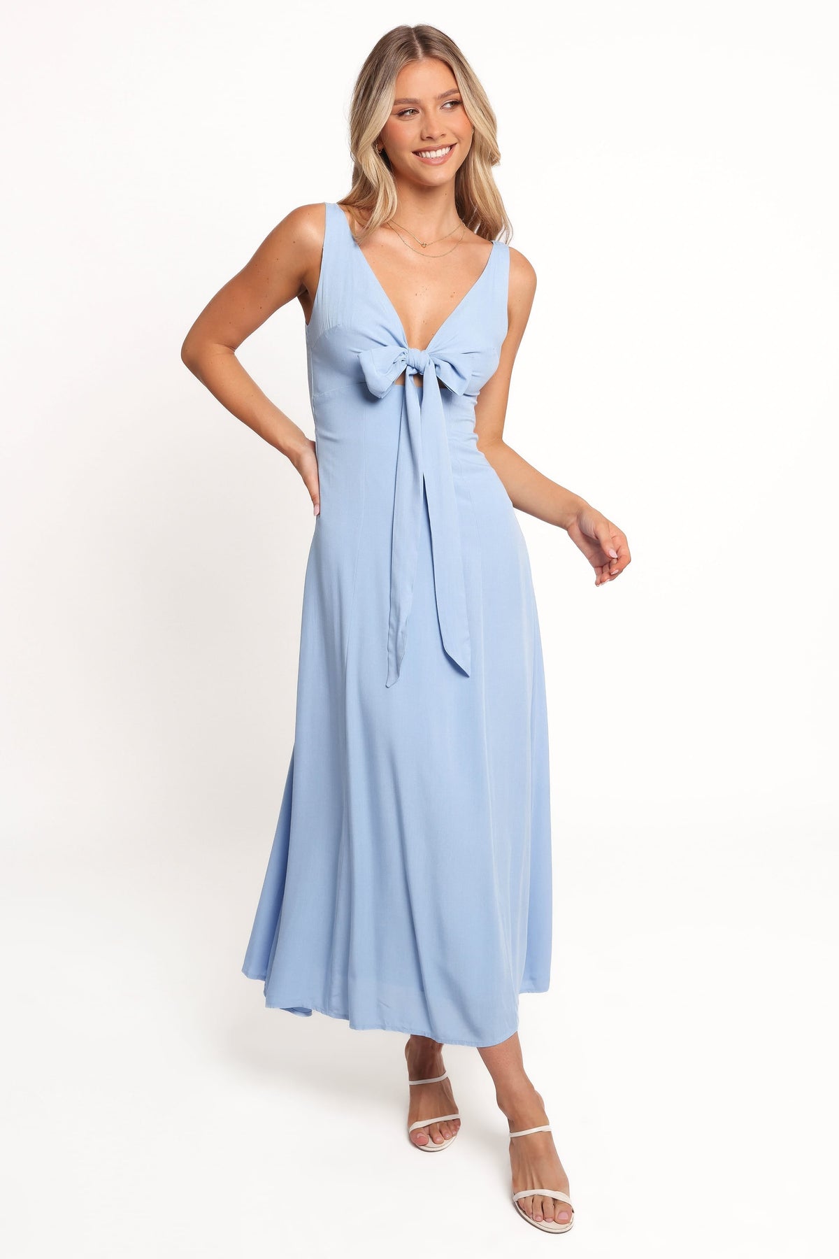 Archer Midi Dress in Cornflower Blue – view 3 of 9