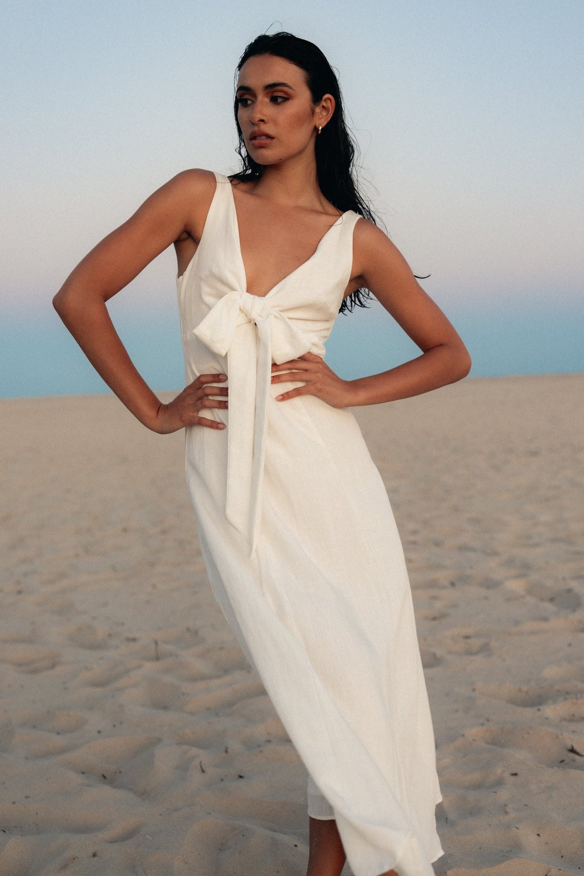 Archer Midi Dress in White – view 2 of 11
