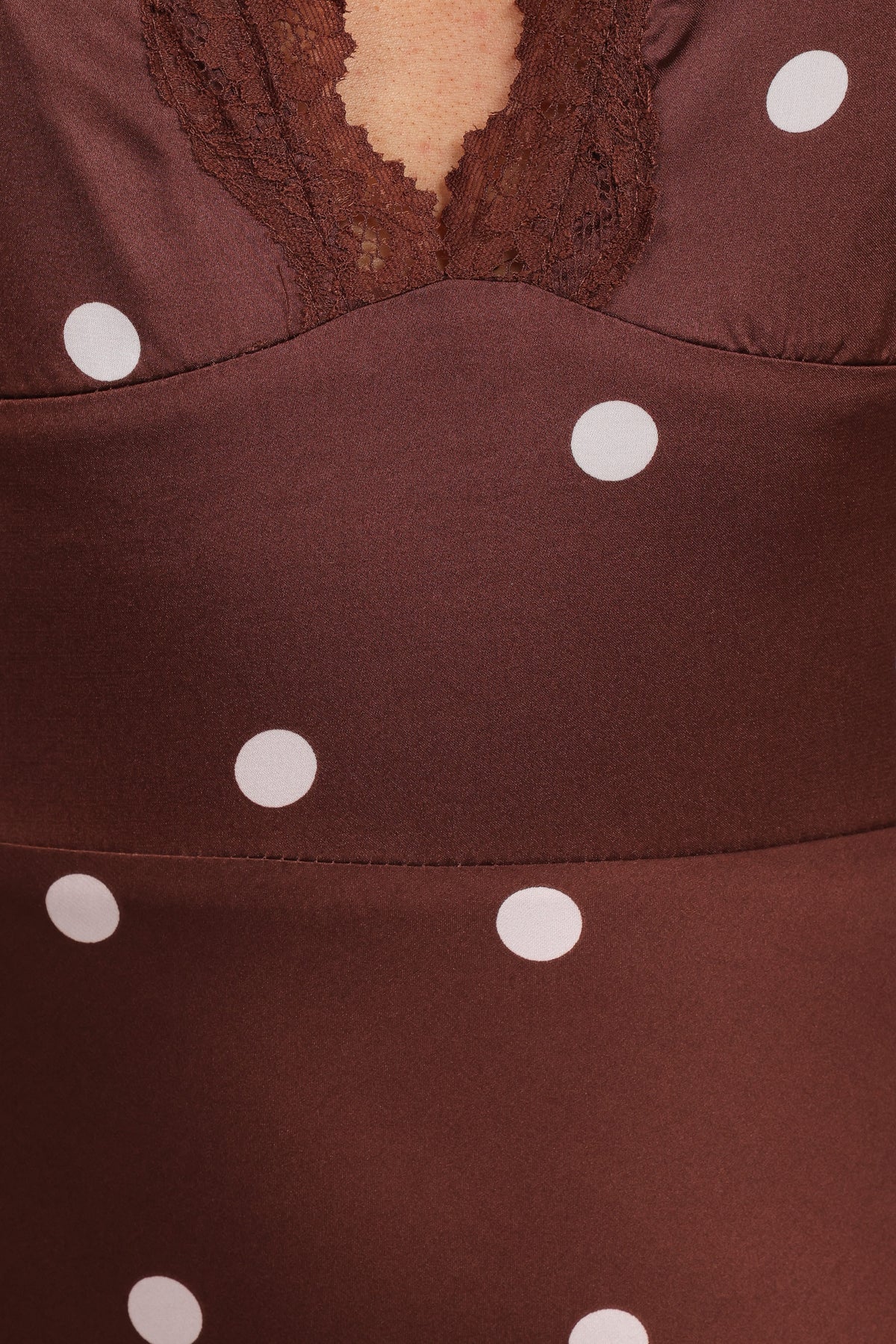 Arella Maxi Dress in Brown Polka Dot – view 6 of 7