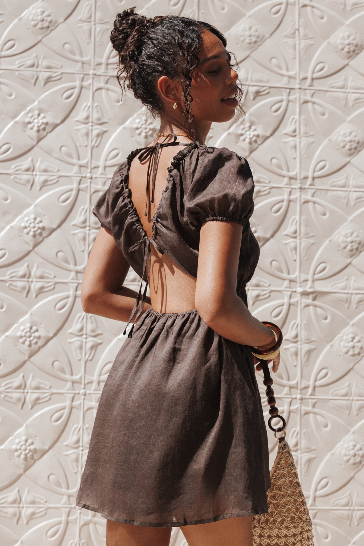 Arista Mini Dress in Espresso – view 1 of 8