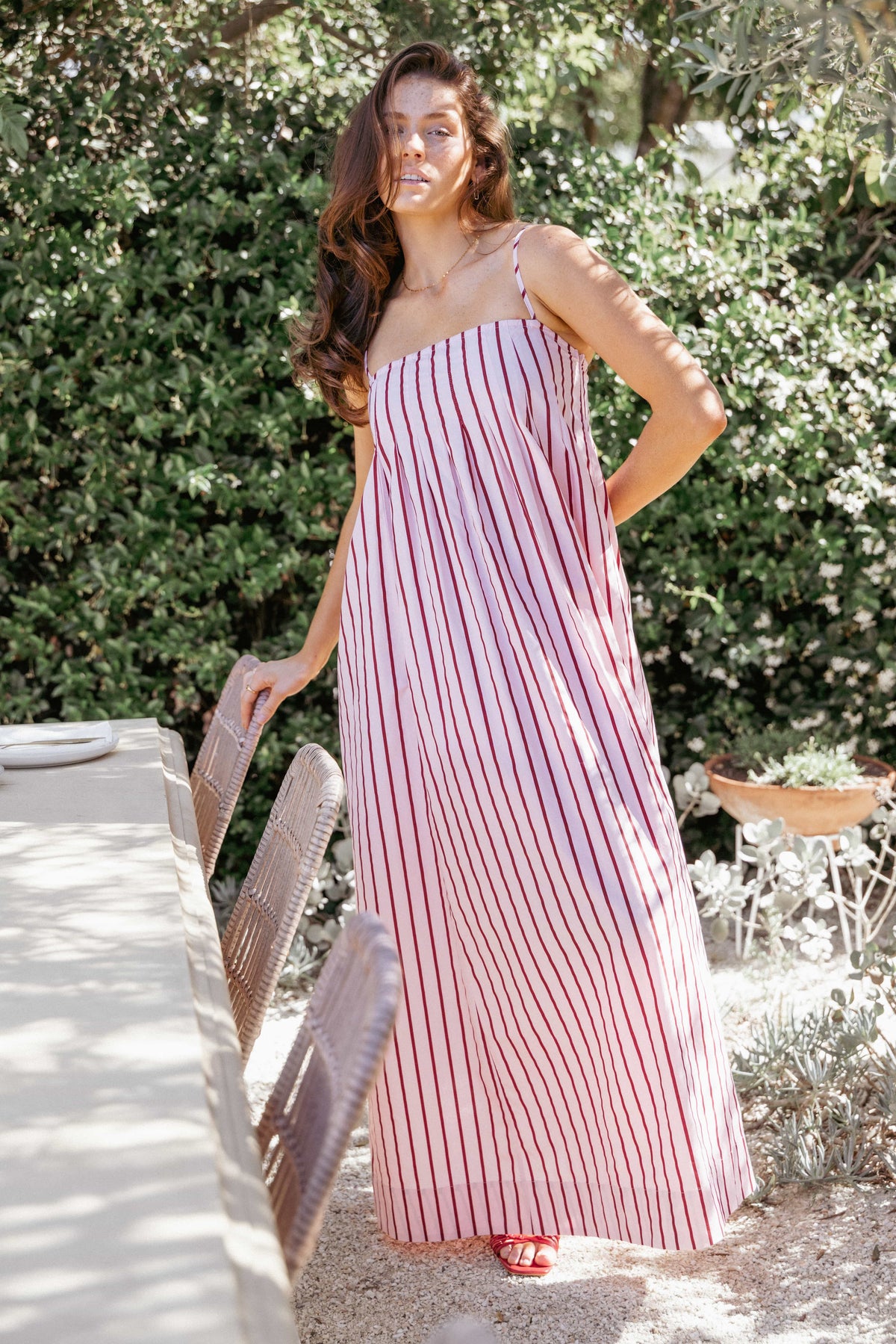 Arletta Maxi Dress in Pink Stripe – view 1 of 8
