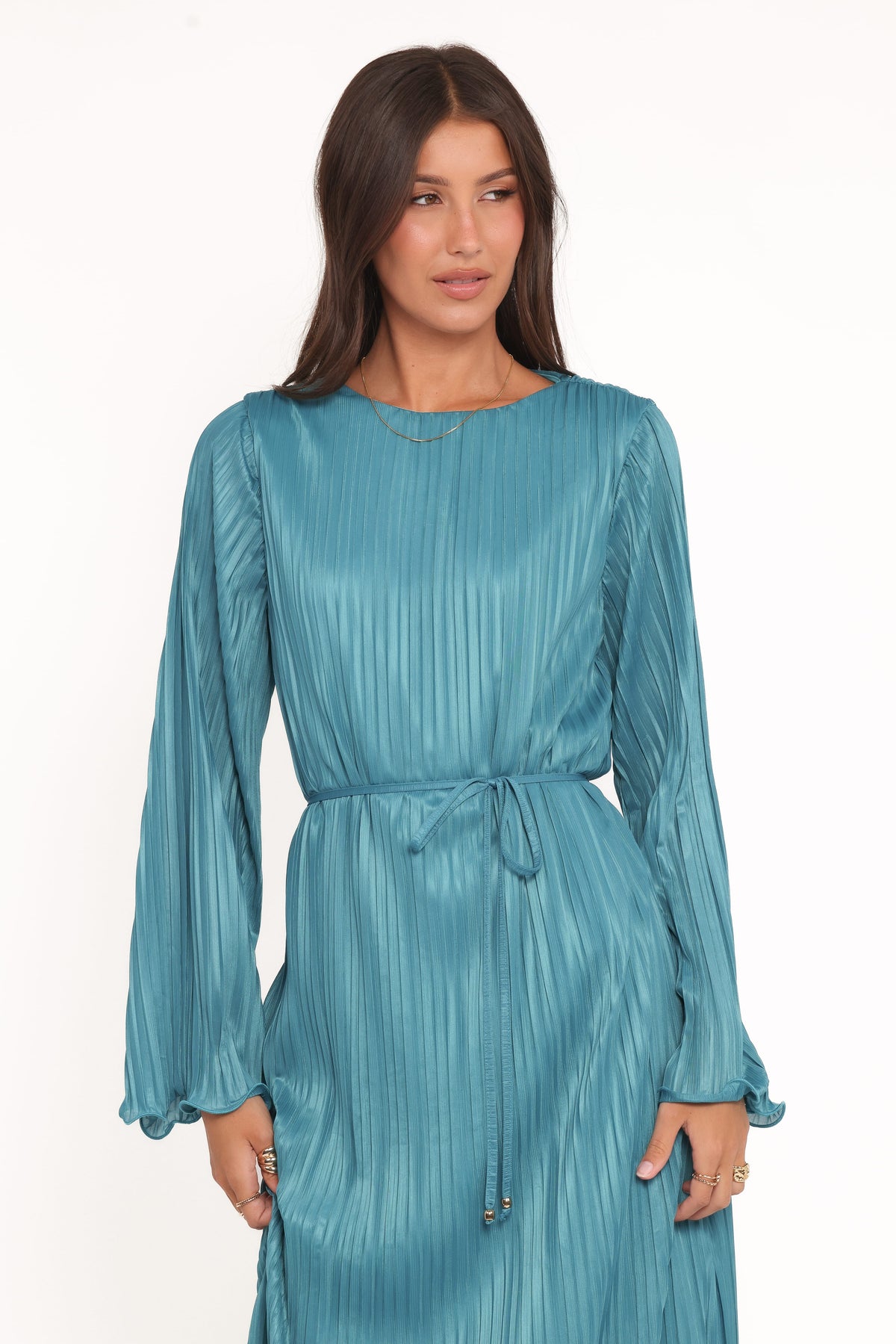 Armena Long Sleeve Maxi Dress in Teal – view 2 of 7