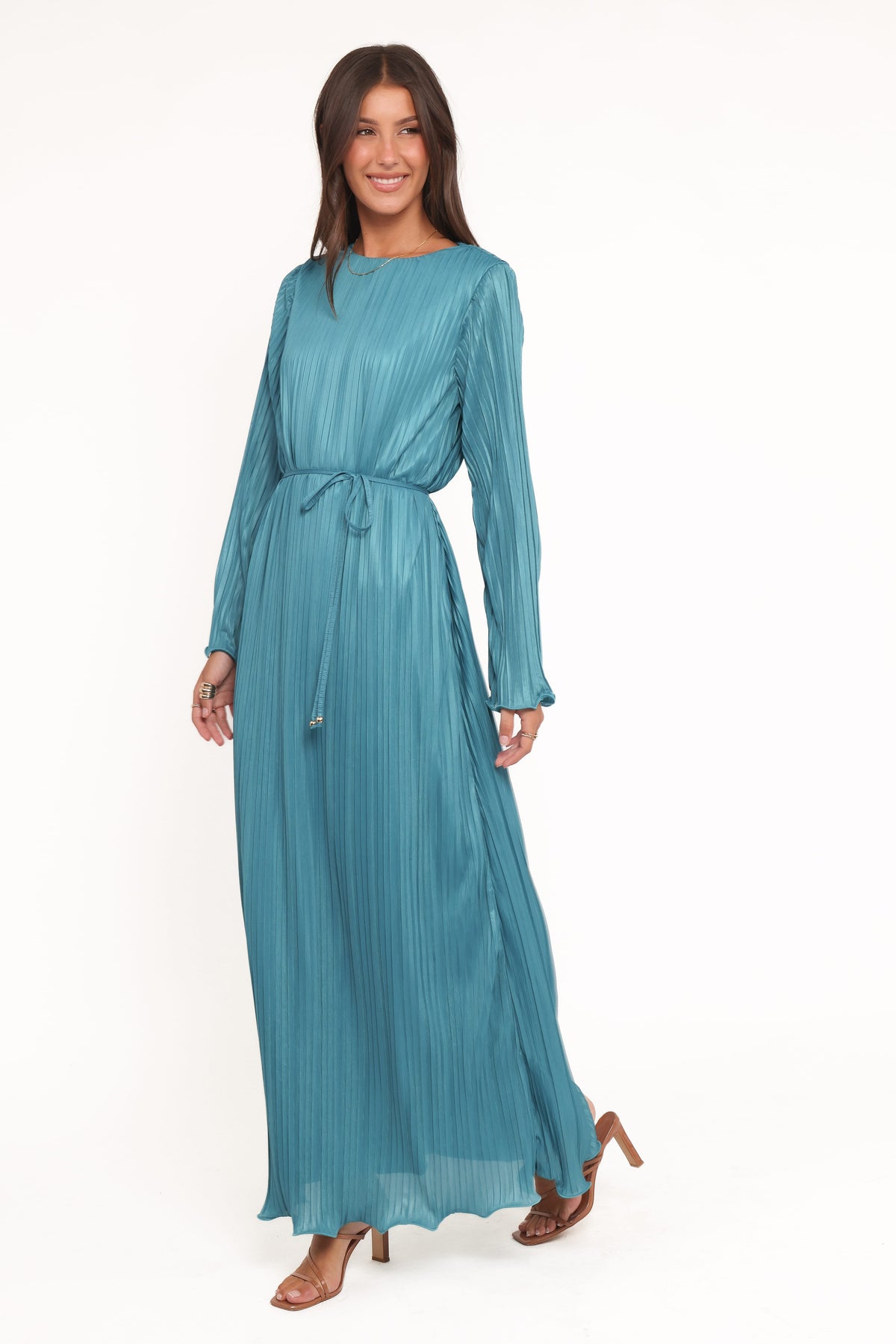 Armena Long Sleeve Maxi Dress in Teal – view 5 of 7