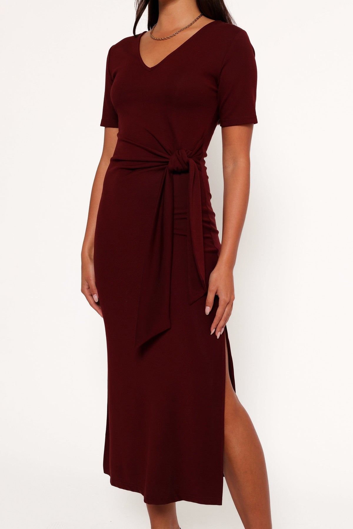 Asha Midi Dress in Wine – view 2 of 7