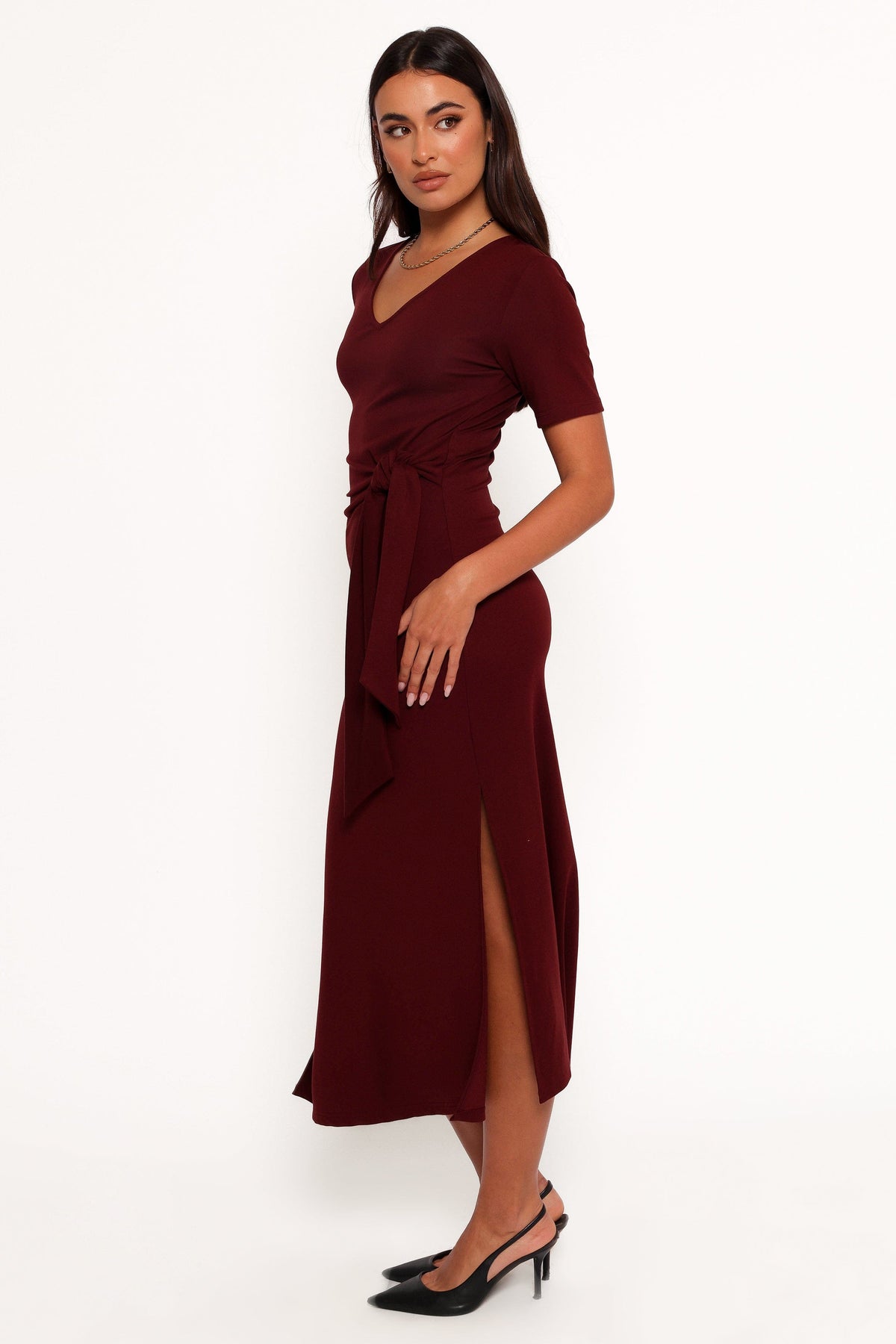 Asha Midi Dress in Wine – view 3 of 7