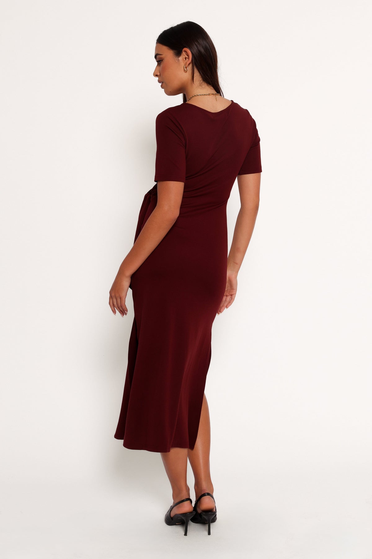 Asha Midi Dress in Wine – view 4 of 7
